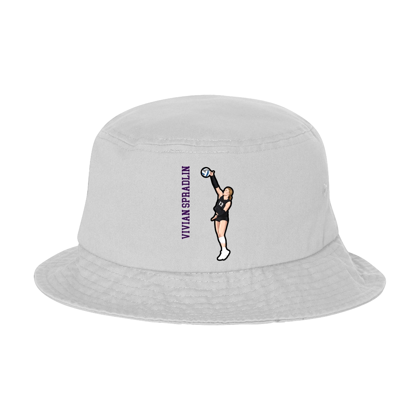Bucket Cap — Name Vertical in White