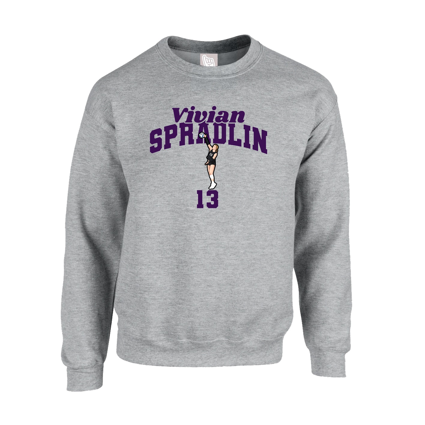 Fleece Crew — Signature Arch in Grey