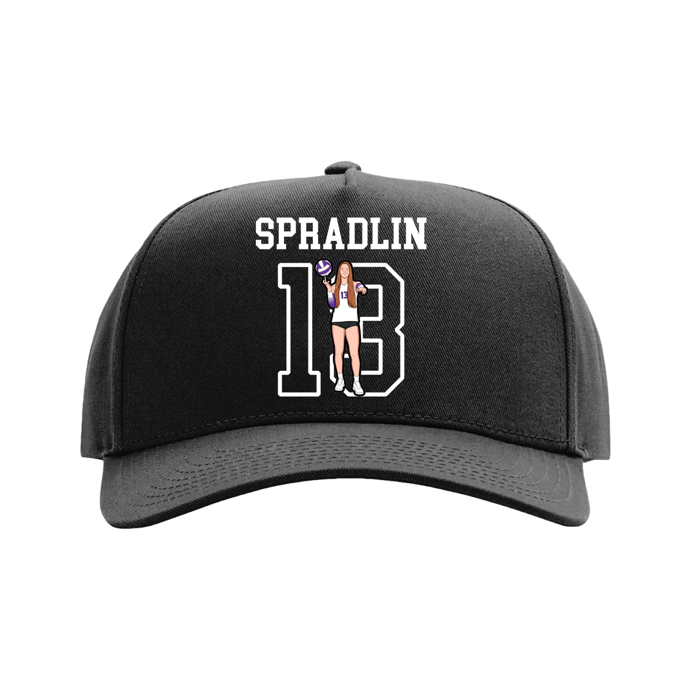 Full Fabric Five-Panel Champ Cap — Shirsey in Black