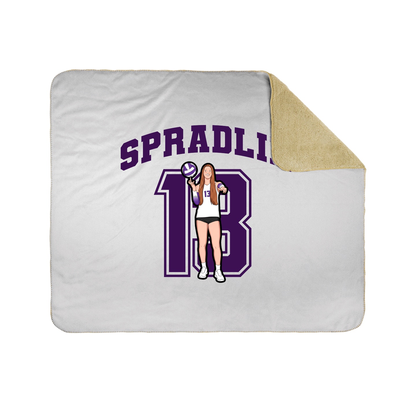 Throw Blanket — Number in White