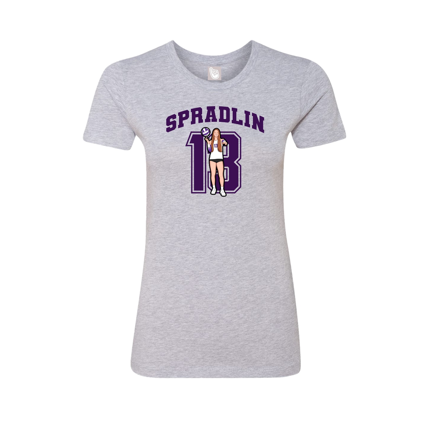 Womens Tee — Number in Grey