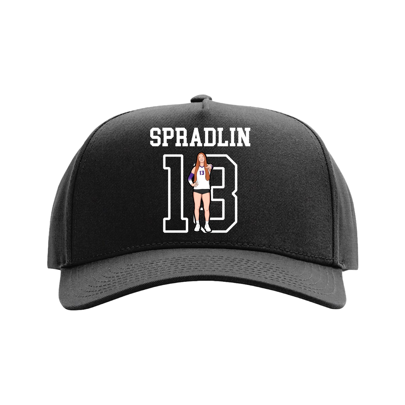 Full Fabric Five-Panel Champ Cap — Shirsey in Black
