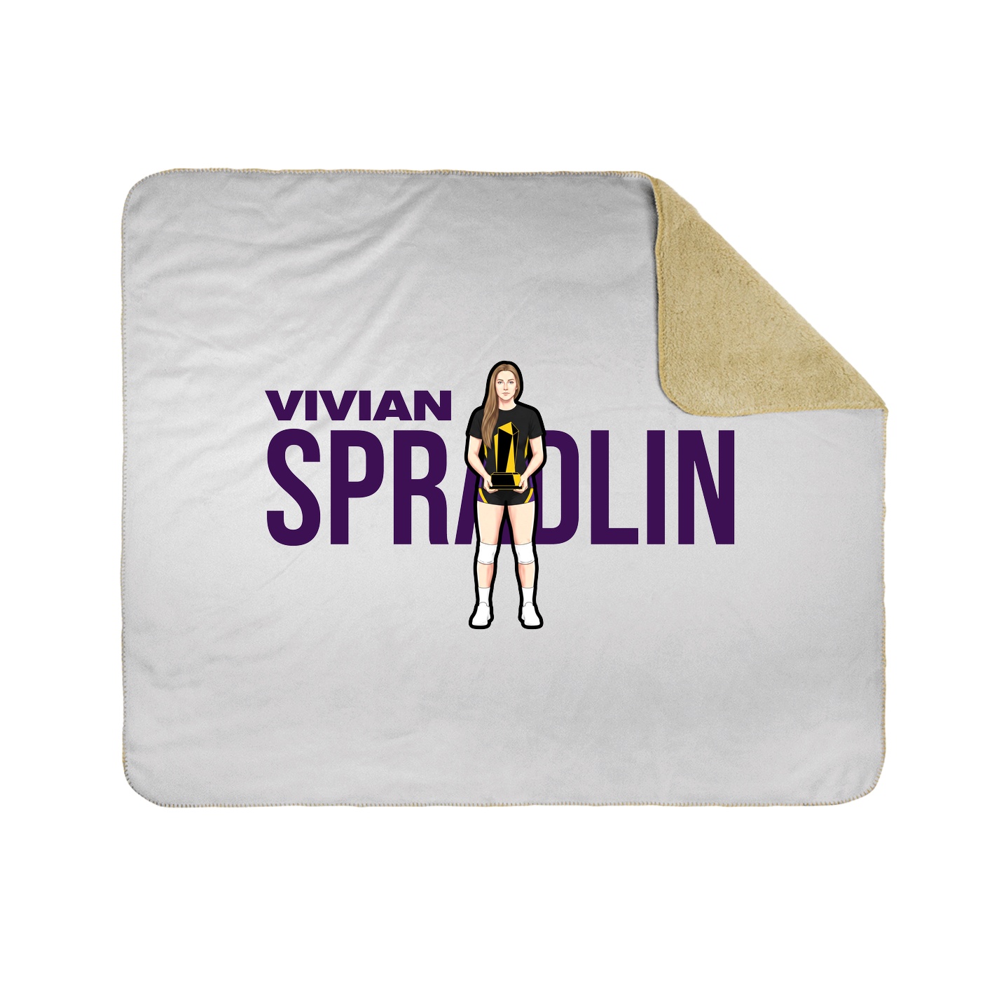 Throw Blanket — Player Name in White