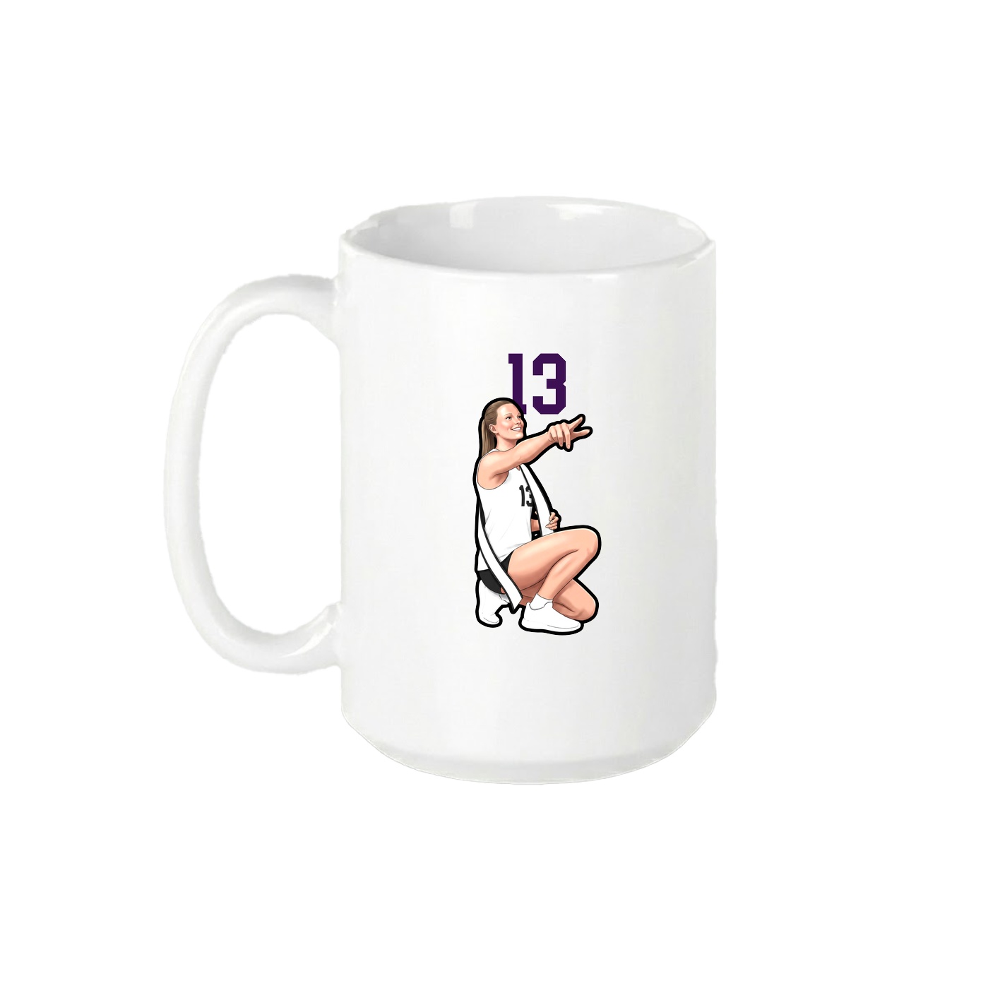 15oz Coffee Mug — Number Top in White