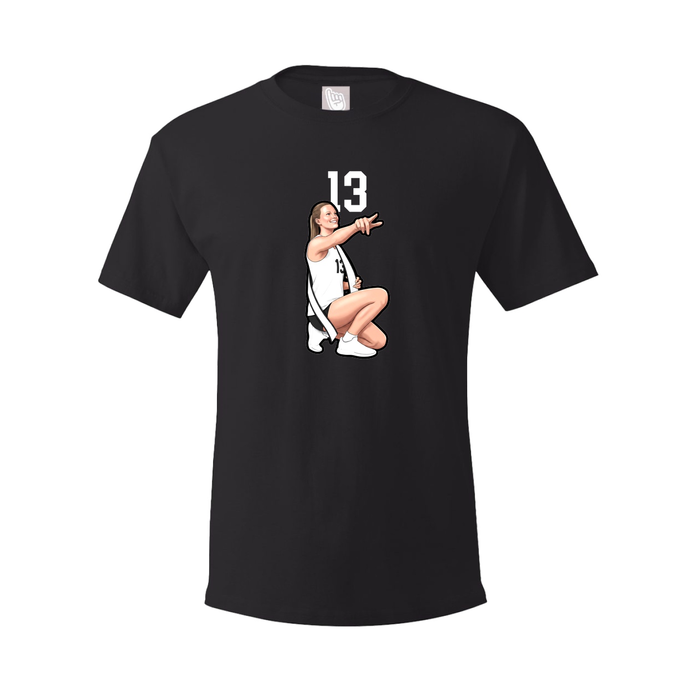 Youth Tee — Number Top in Black