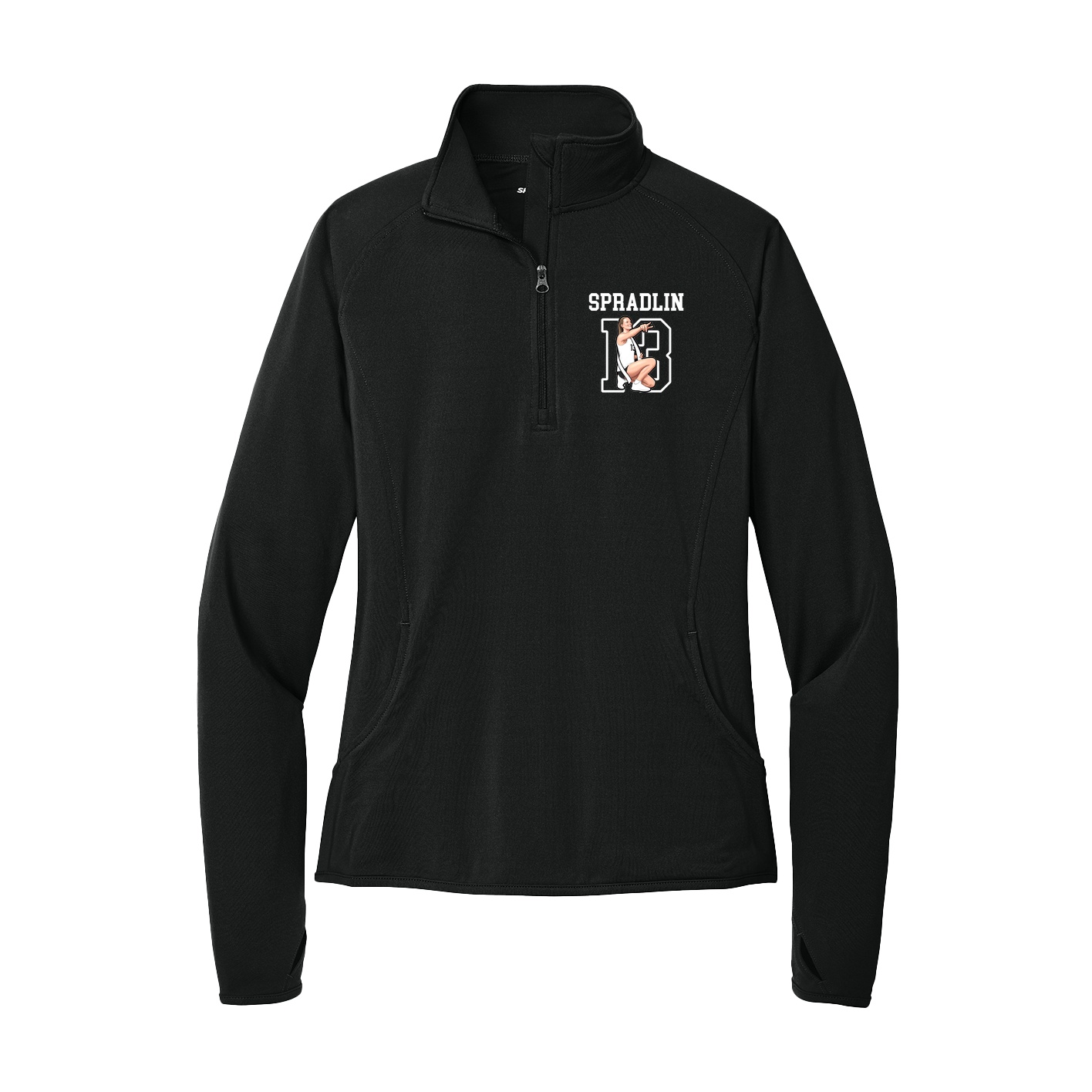 Women's Q-Zip Pullover — Shirsey in Black