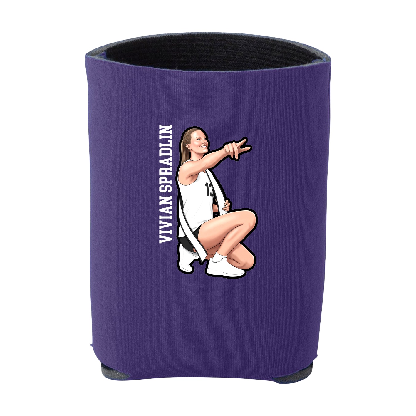 Can Holder — Name Vertical in Purple