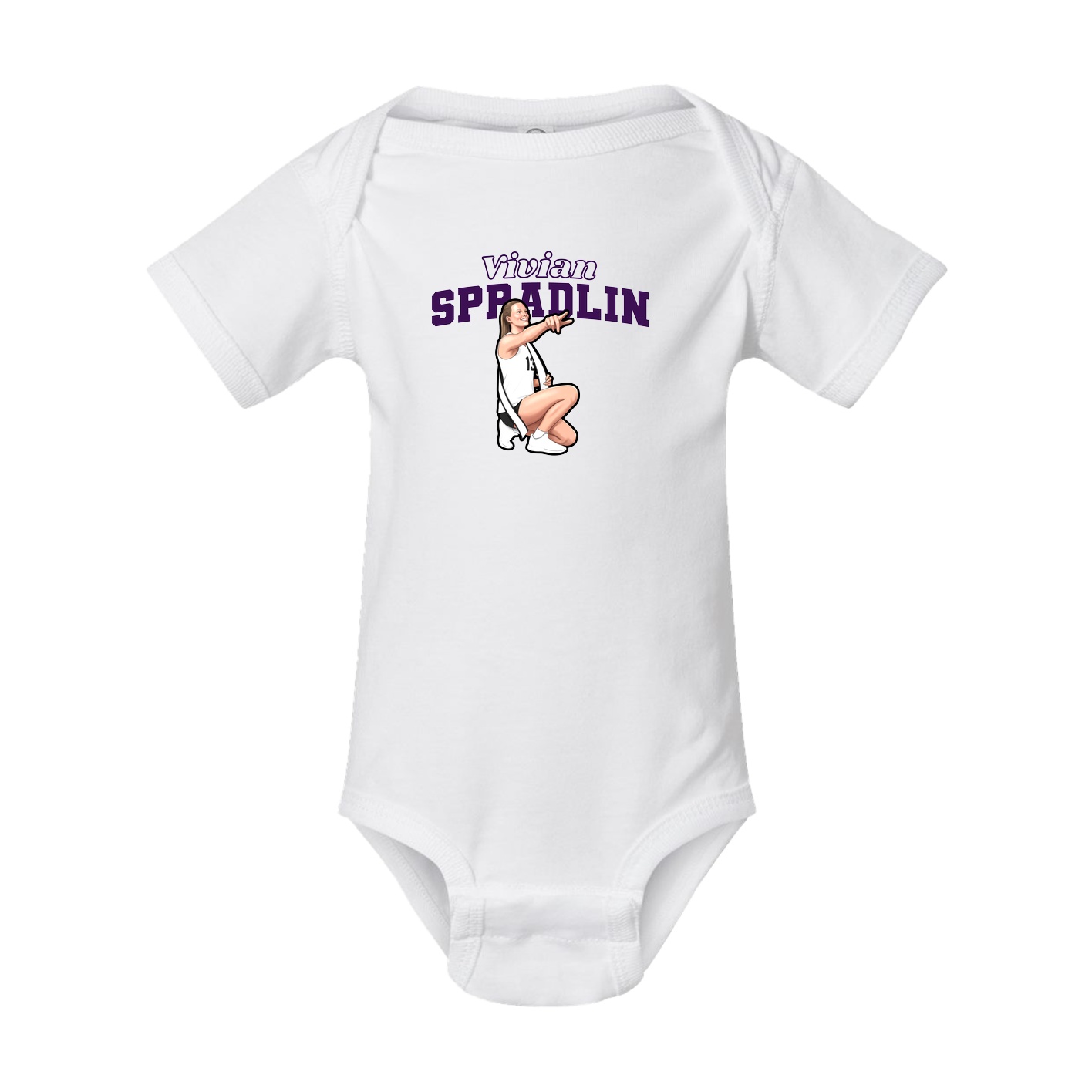 Baby Onesie — Name Arch in White