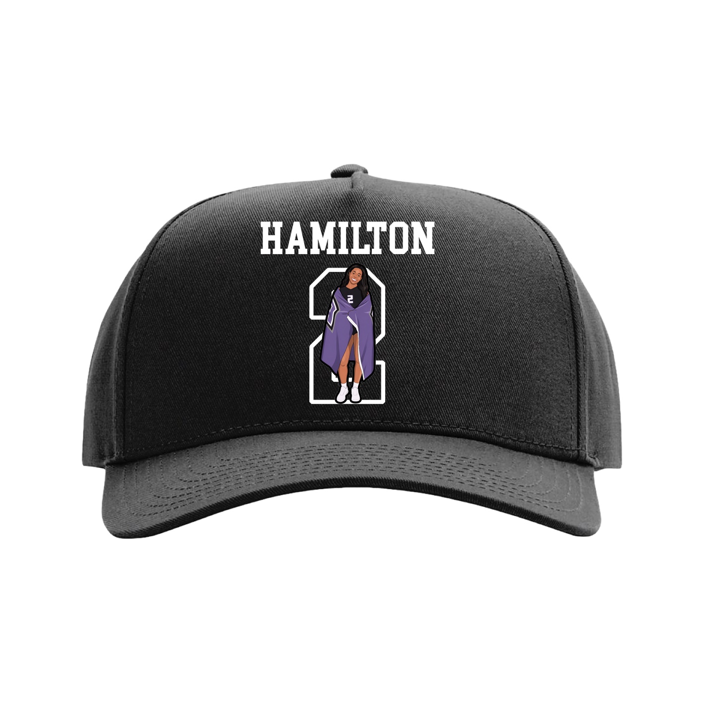 Full Fabric Five-Panel Champ Cap — Shirsey in Black