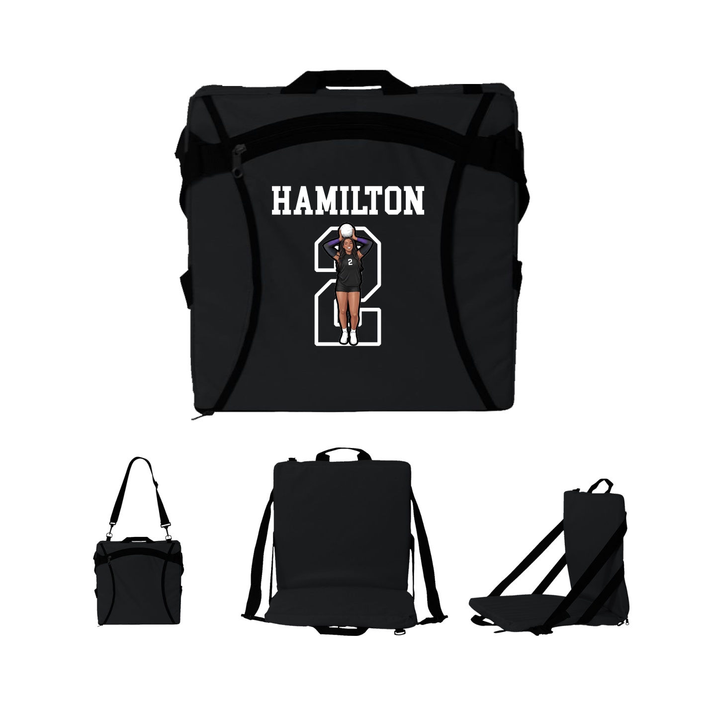 Folding Stadium Seat — Shirsey in Black