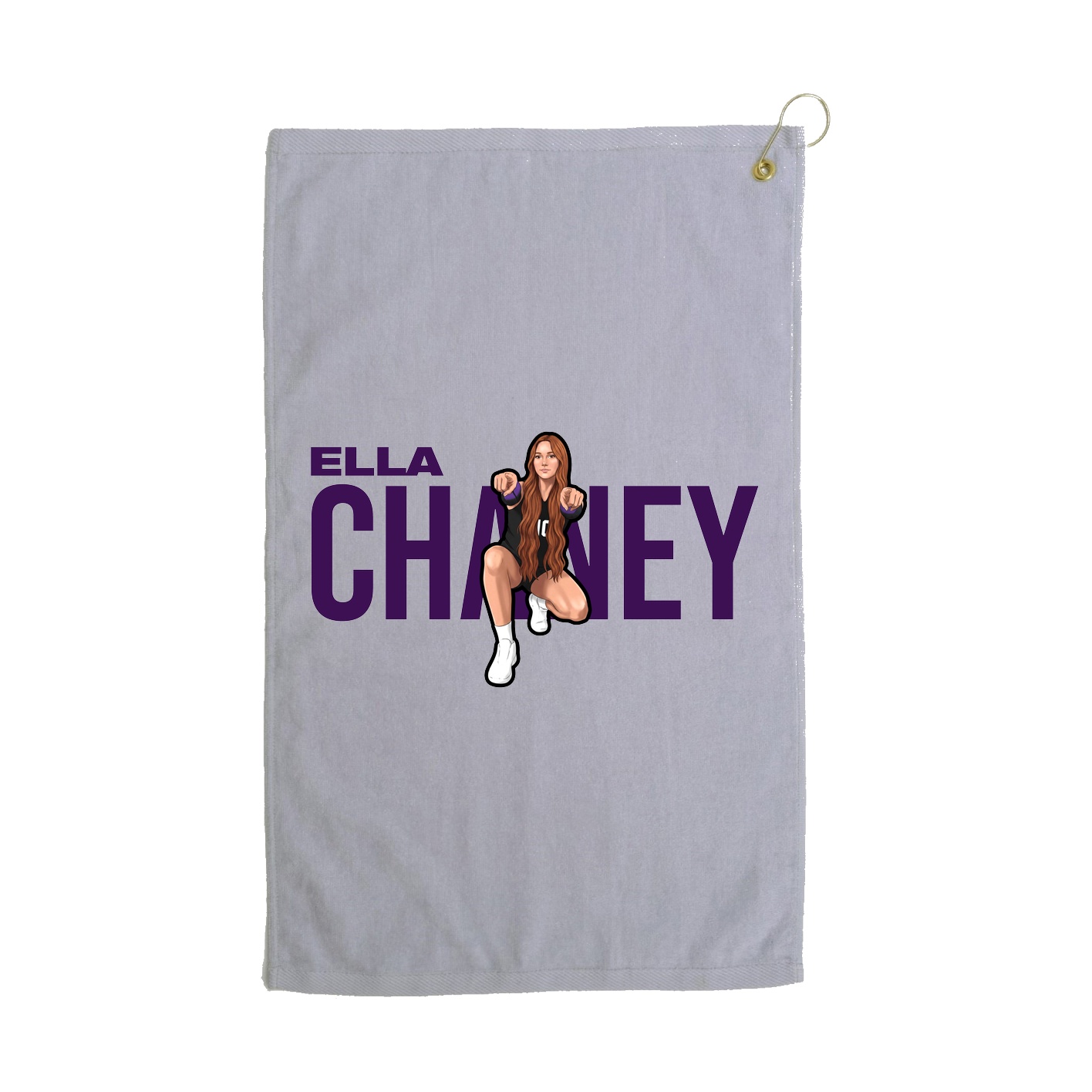 Golf Towel — Player Name in Grey