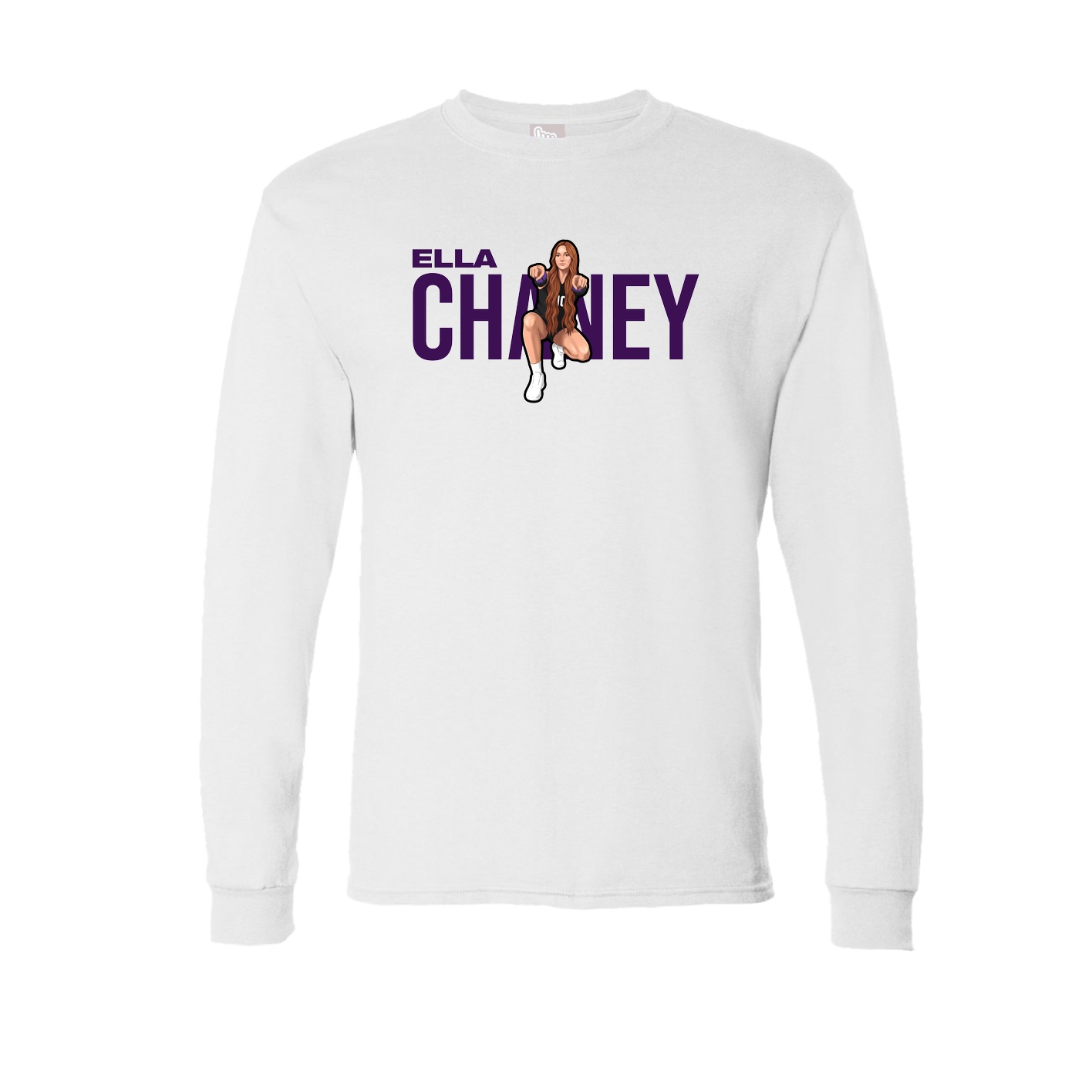 Long Sleeve Tee — Player Name in White