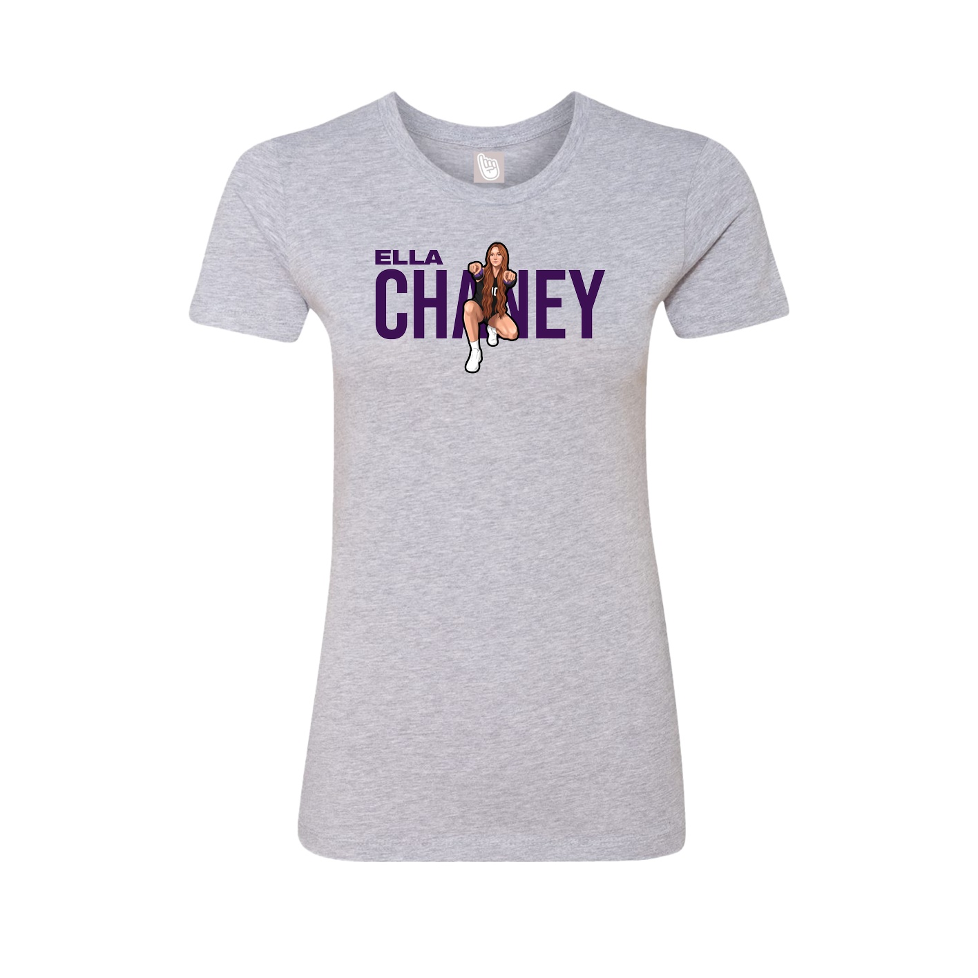 Fitted Women's Tee — Player Name in Grey