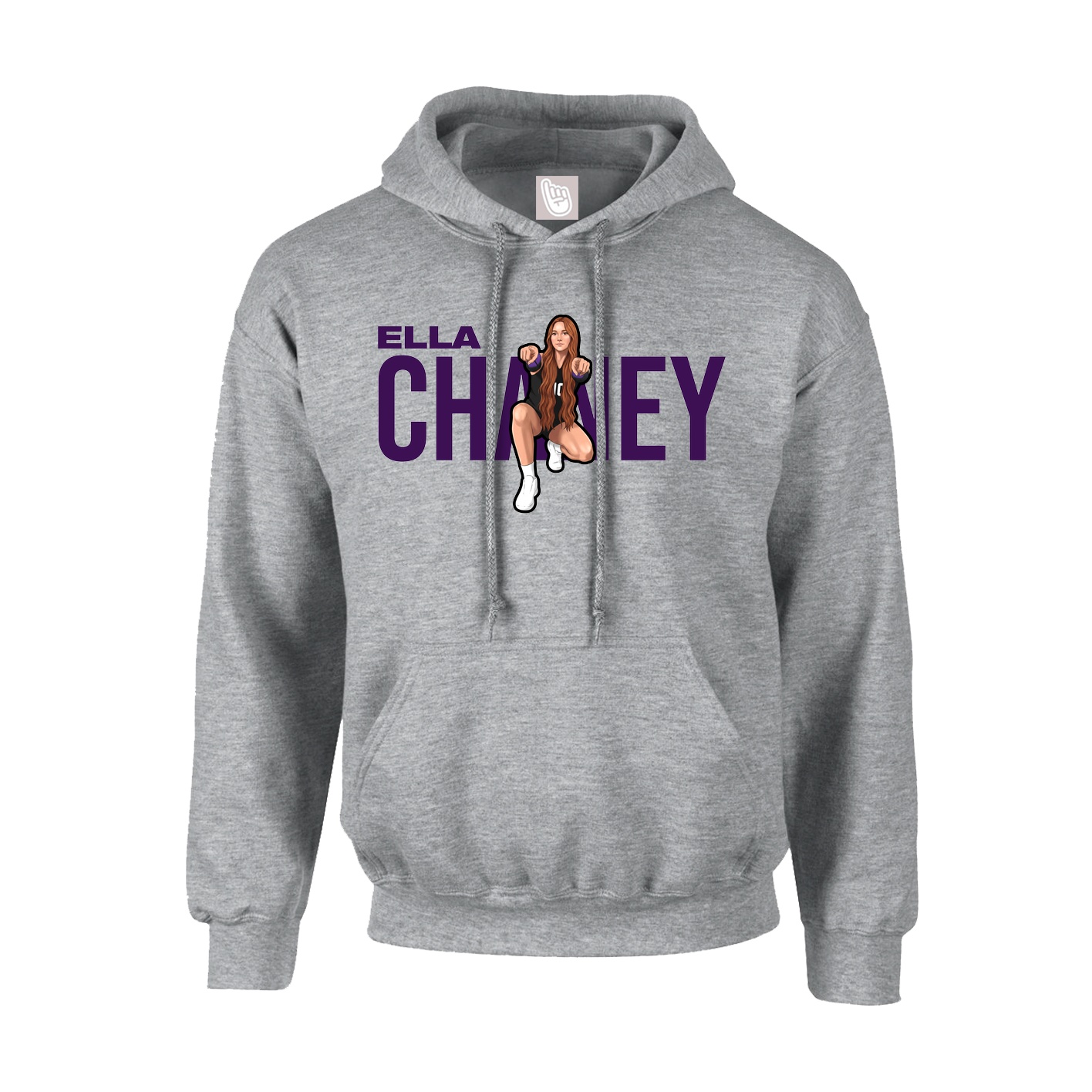 Hoodie — Player Name in Grey