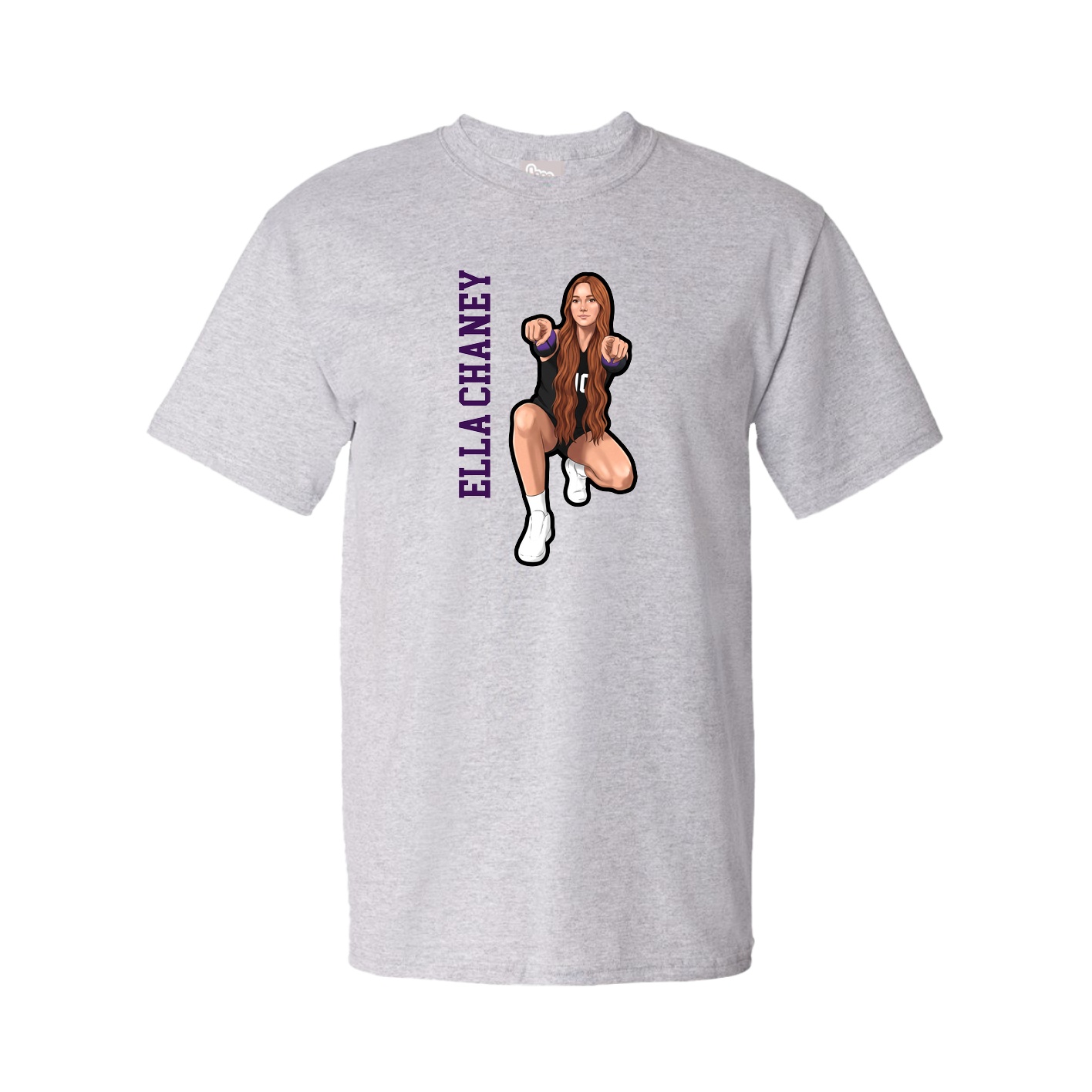 Youth Tee — Name Vertical in Grey