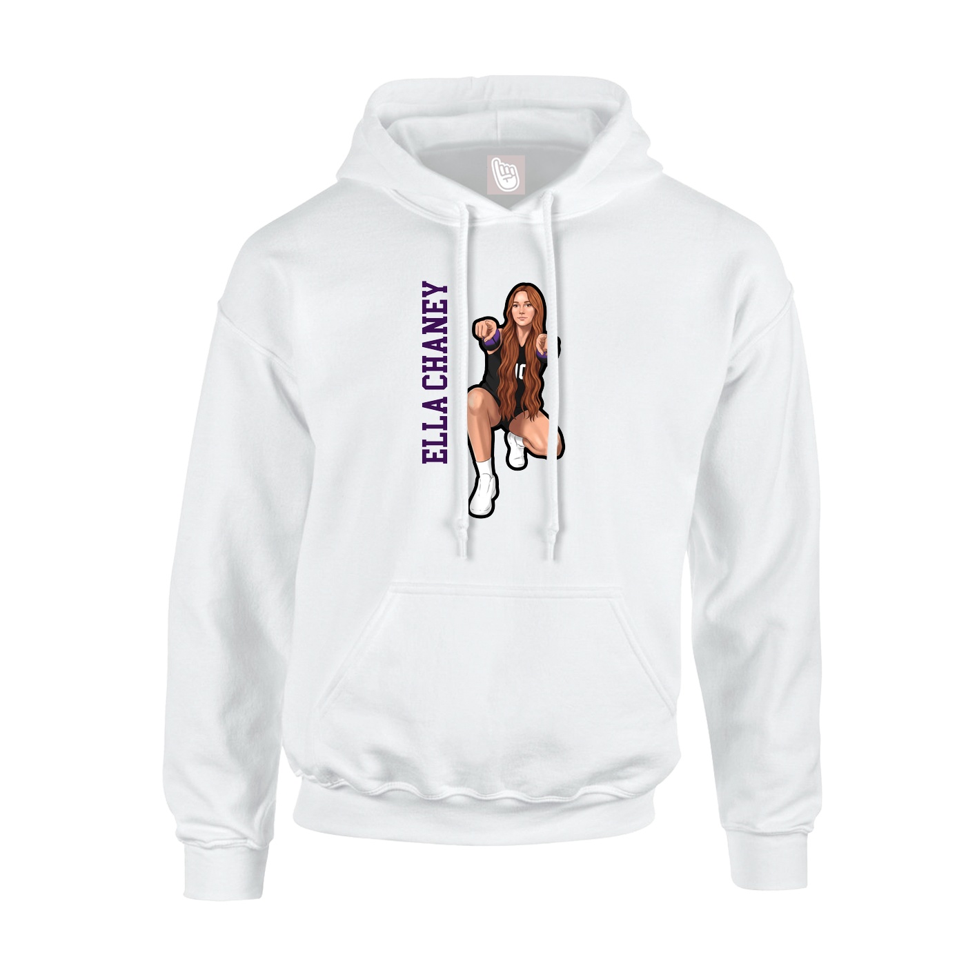 Youth Hoodie — Name Vertical in White