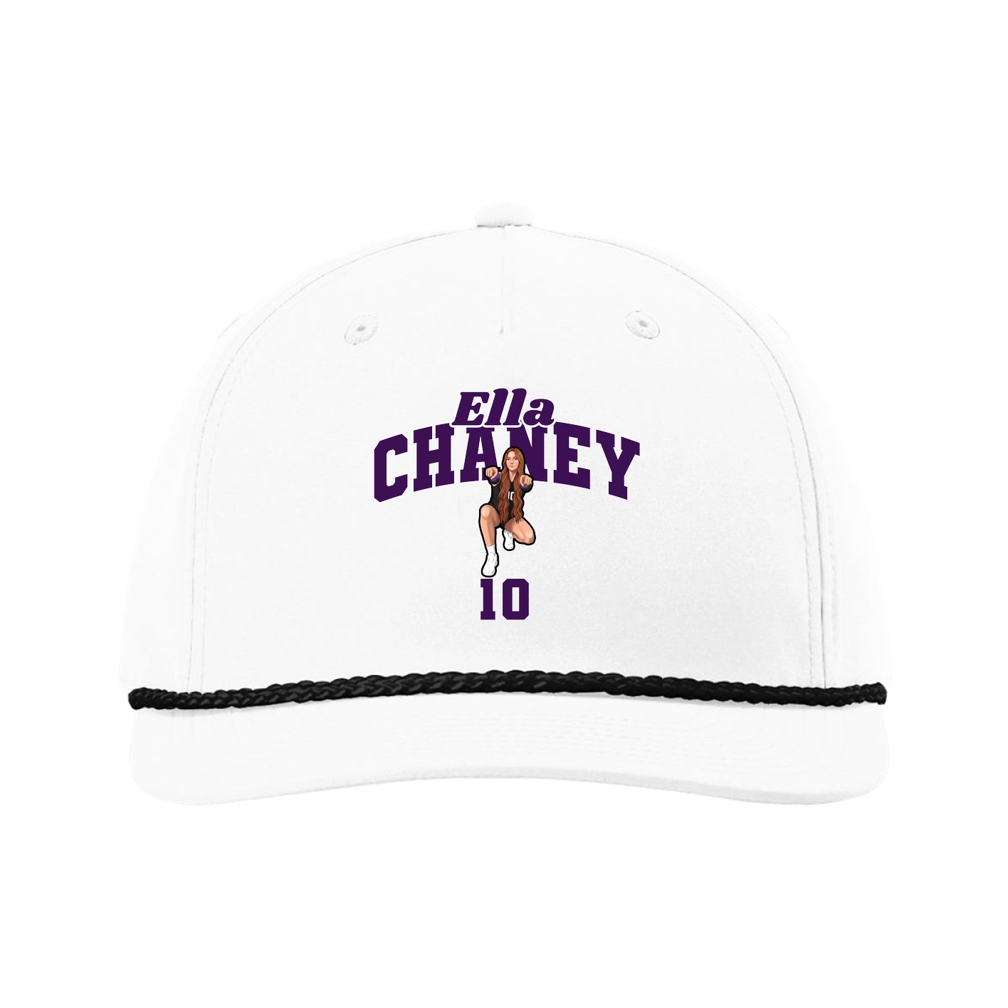 Five-Panel Classic Rope Cap — Signature Arch in White
