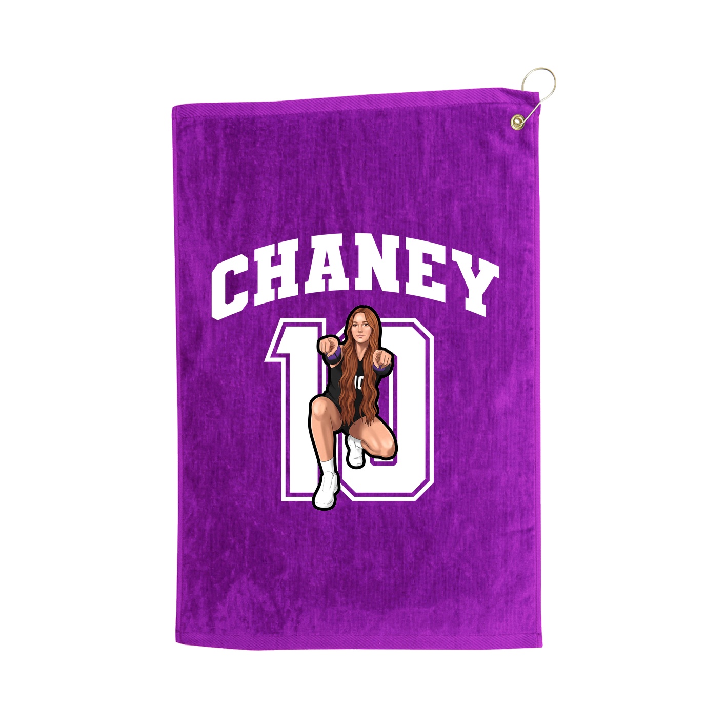 Golf Towel — Number in Purple