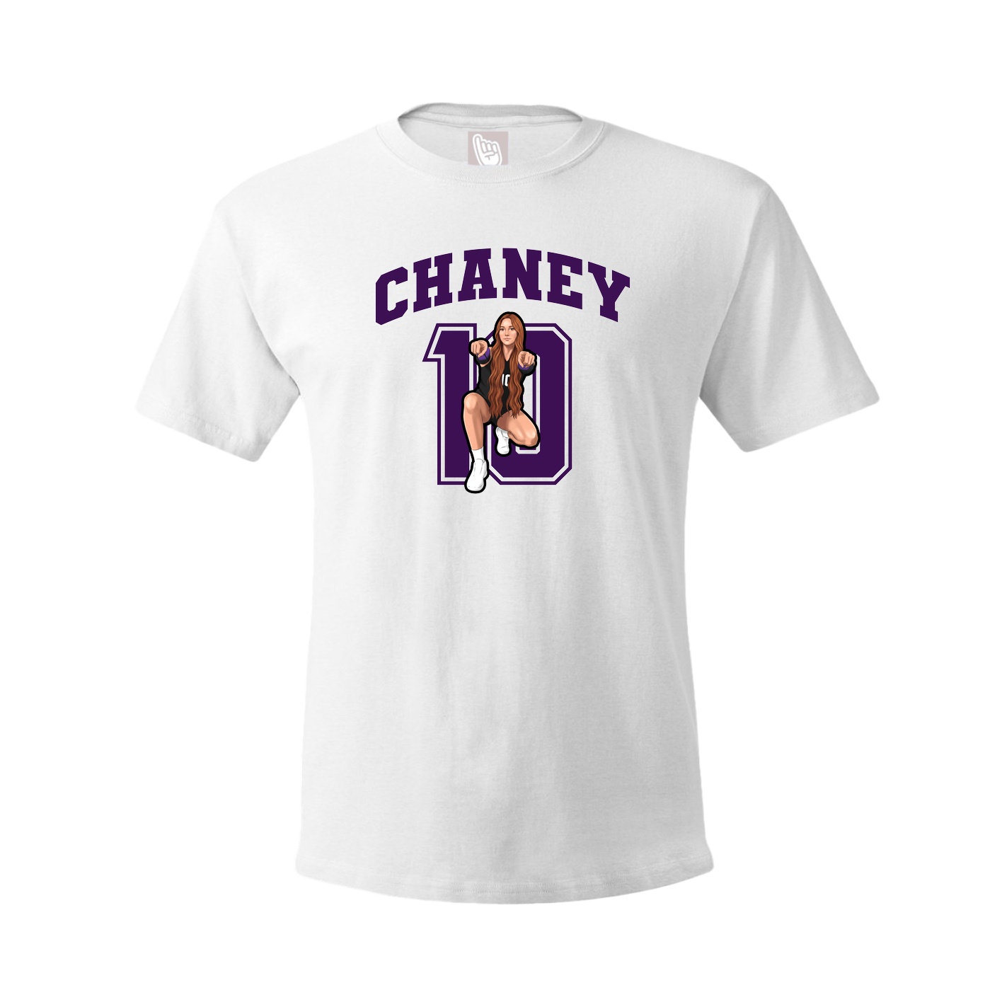Youth Tee — Number in White