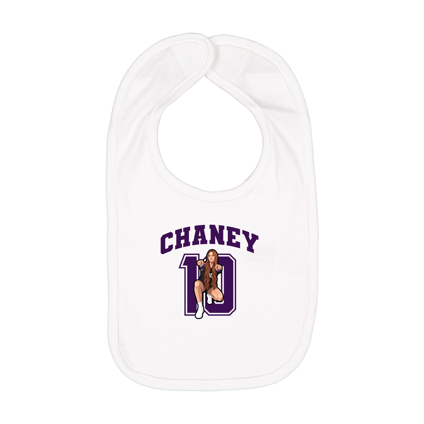 Infant Bib — Number in White