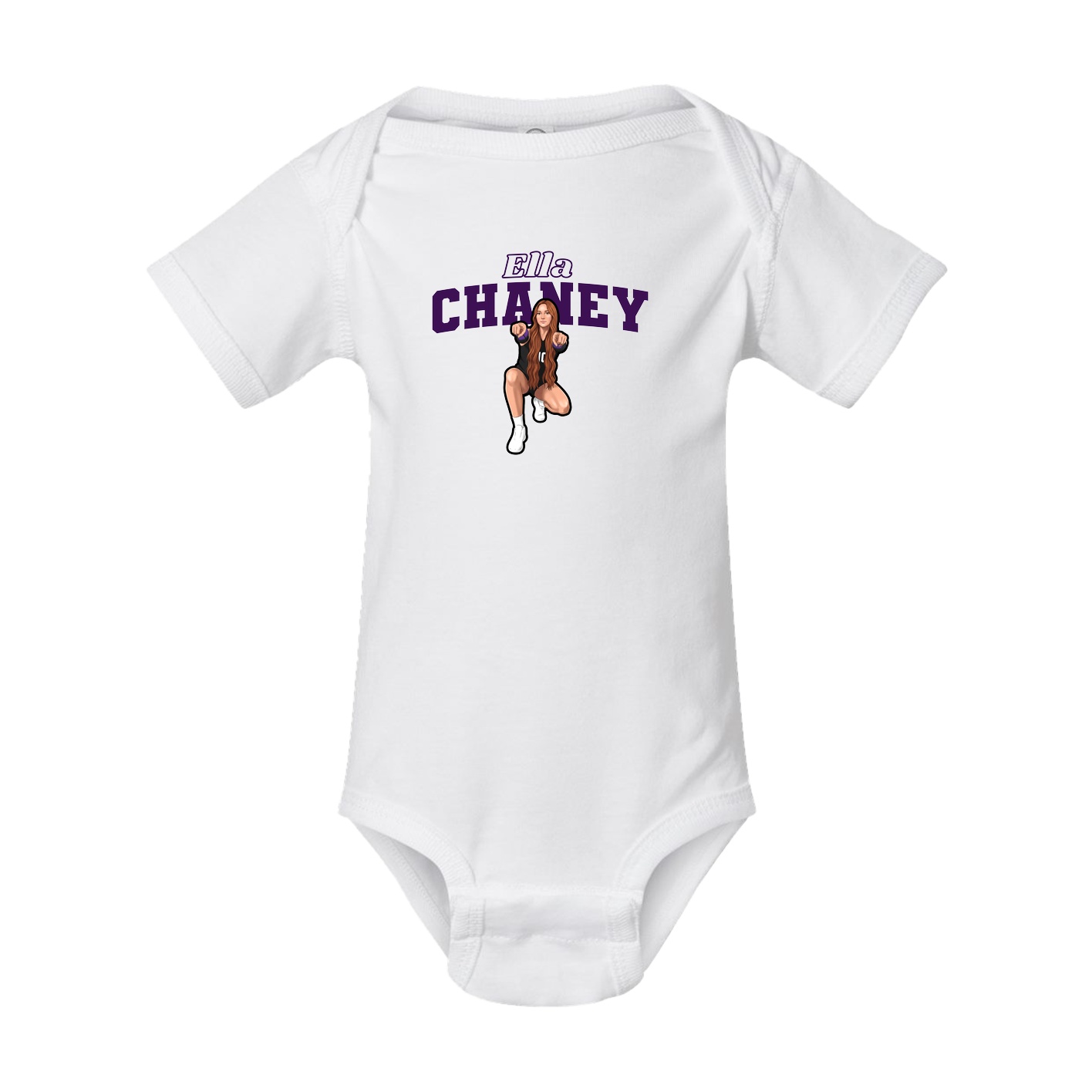 Baby Onesie — Name Arch in White