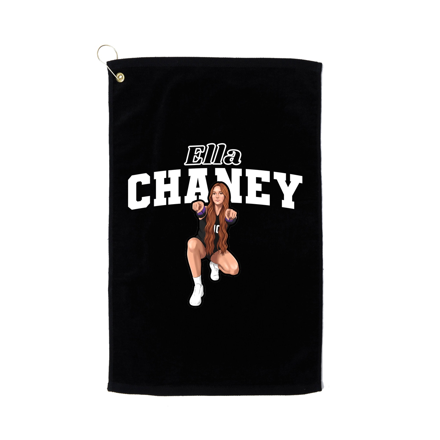 Golf Towel — Name Arch in Black