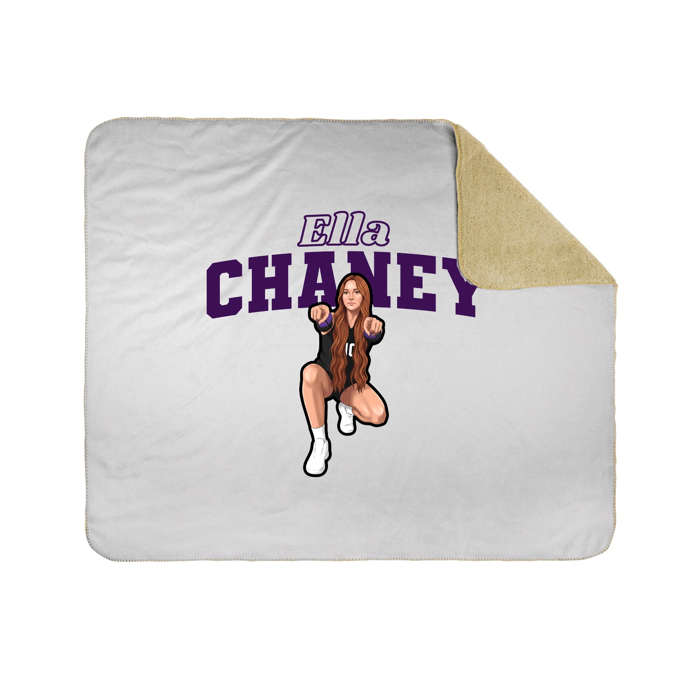 Throw Blanket — Name Arch in White