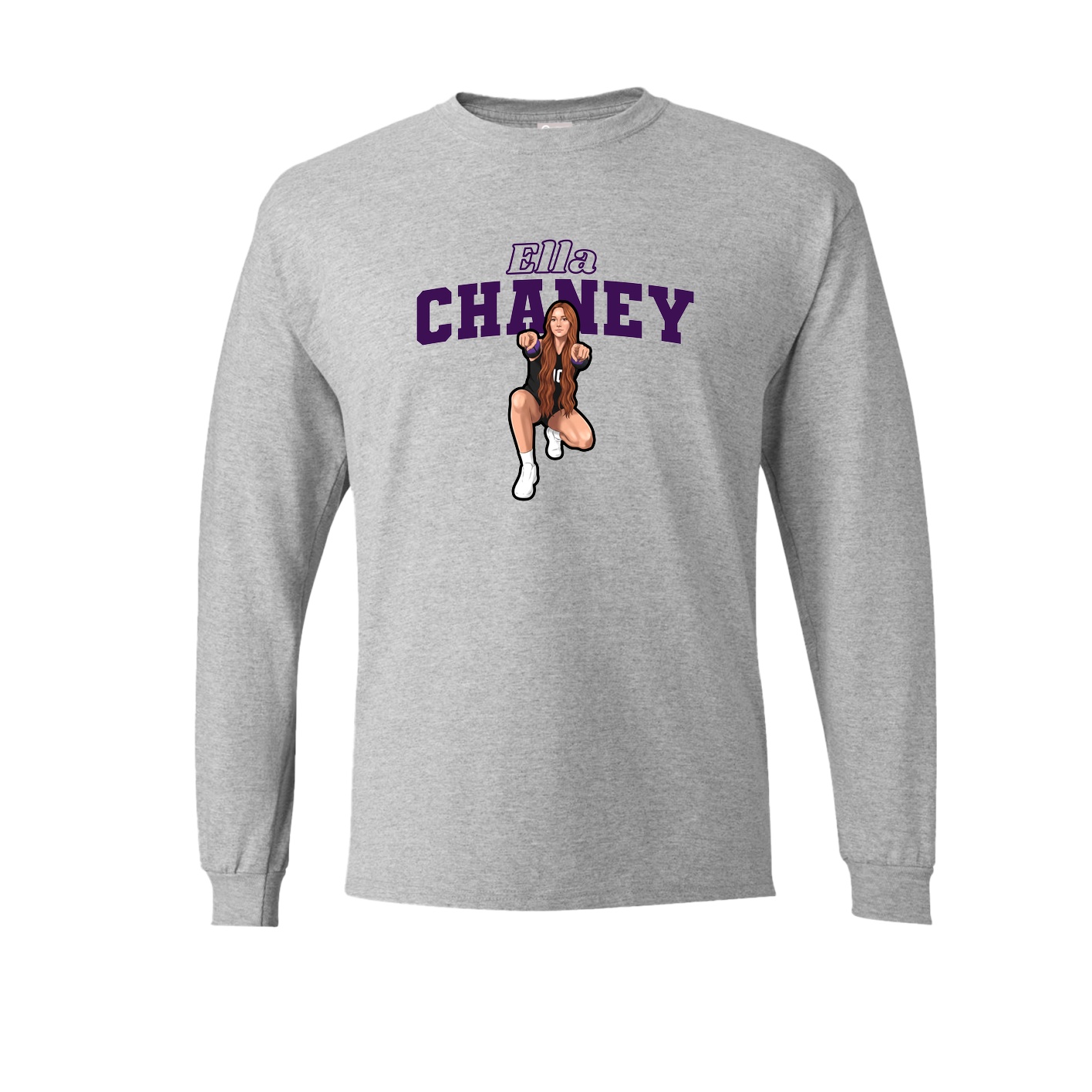 Long Sleeve Tee — Name Arch in Grey