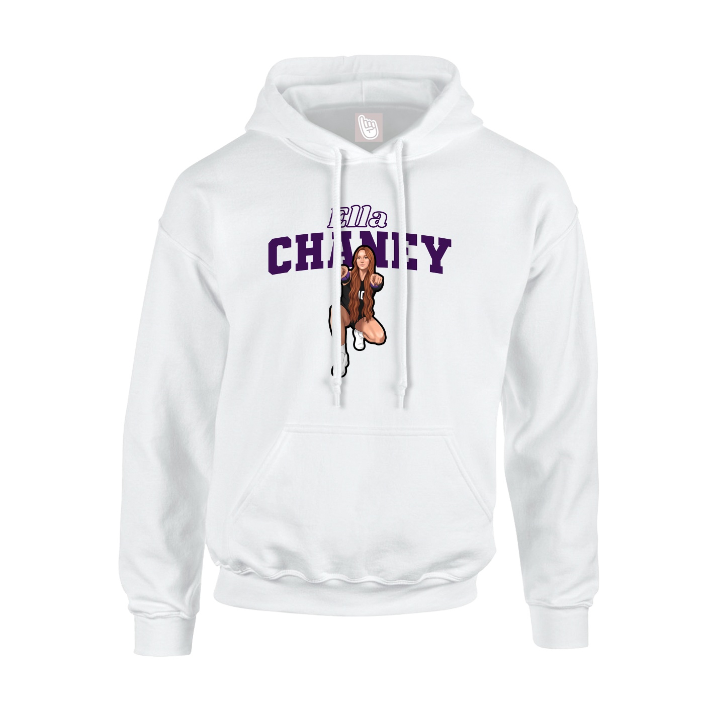 Hoodie — Name Arch in White