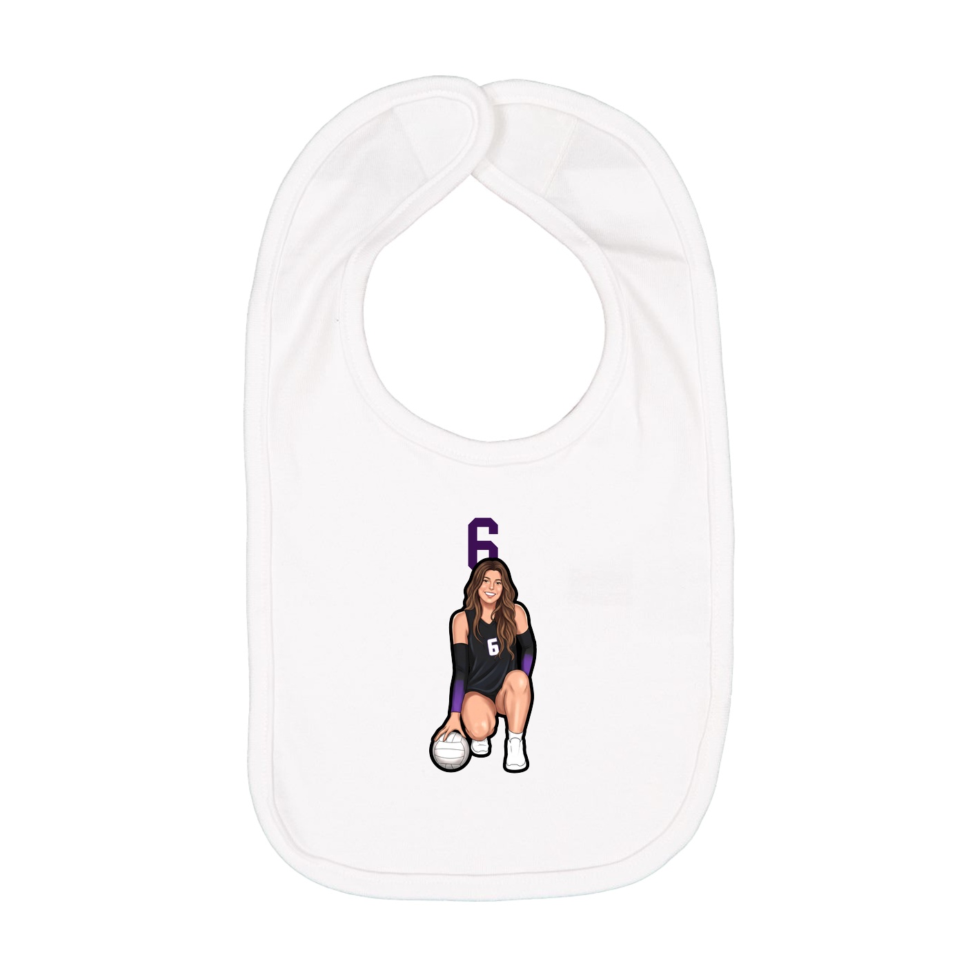 Infant Bib — Number Top in White