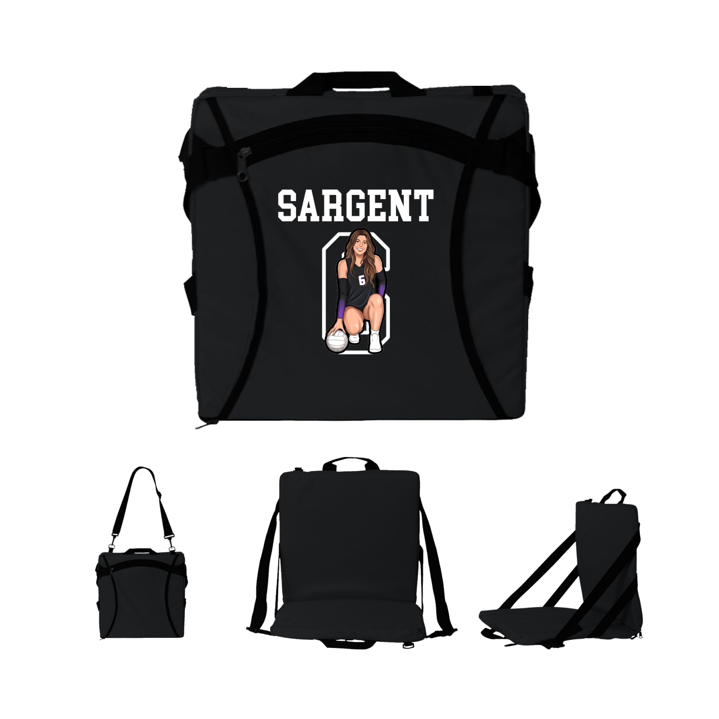 Folding Stadium Seat — Shirsey in Black