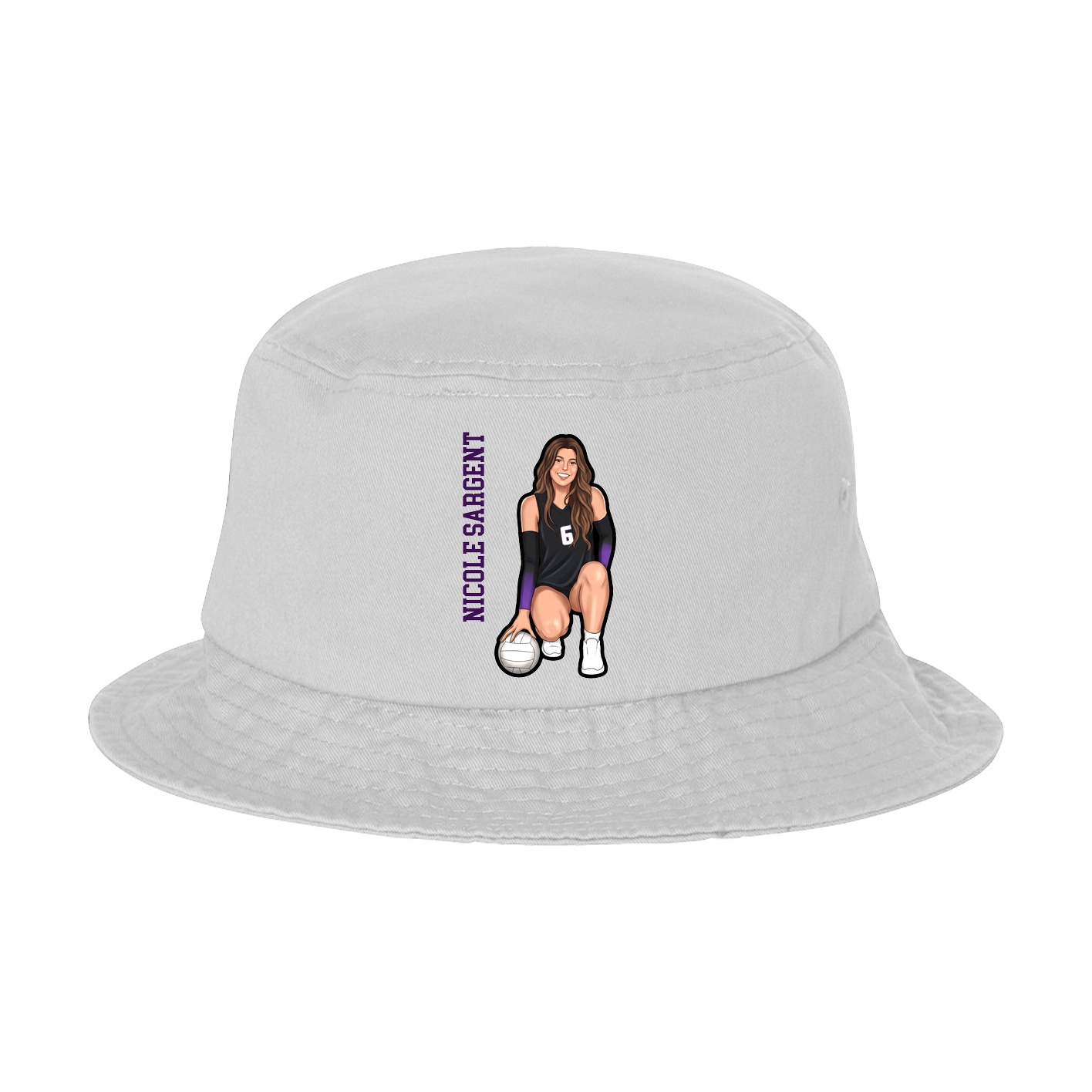 Bucket Cap — Name Vertical in White
