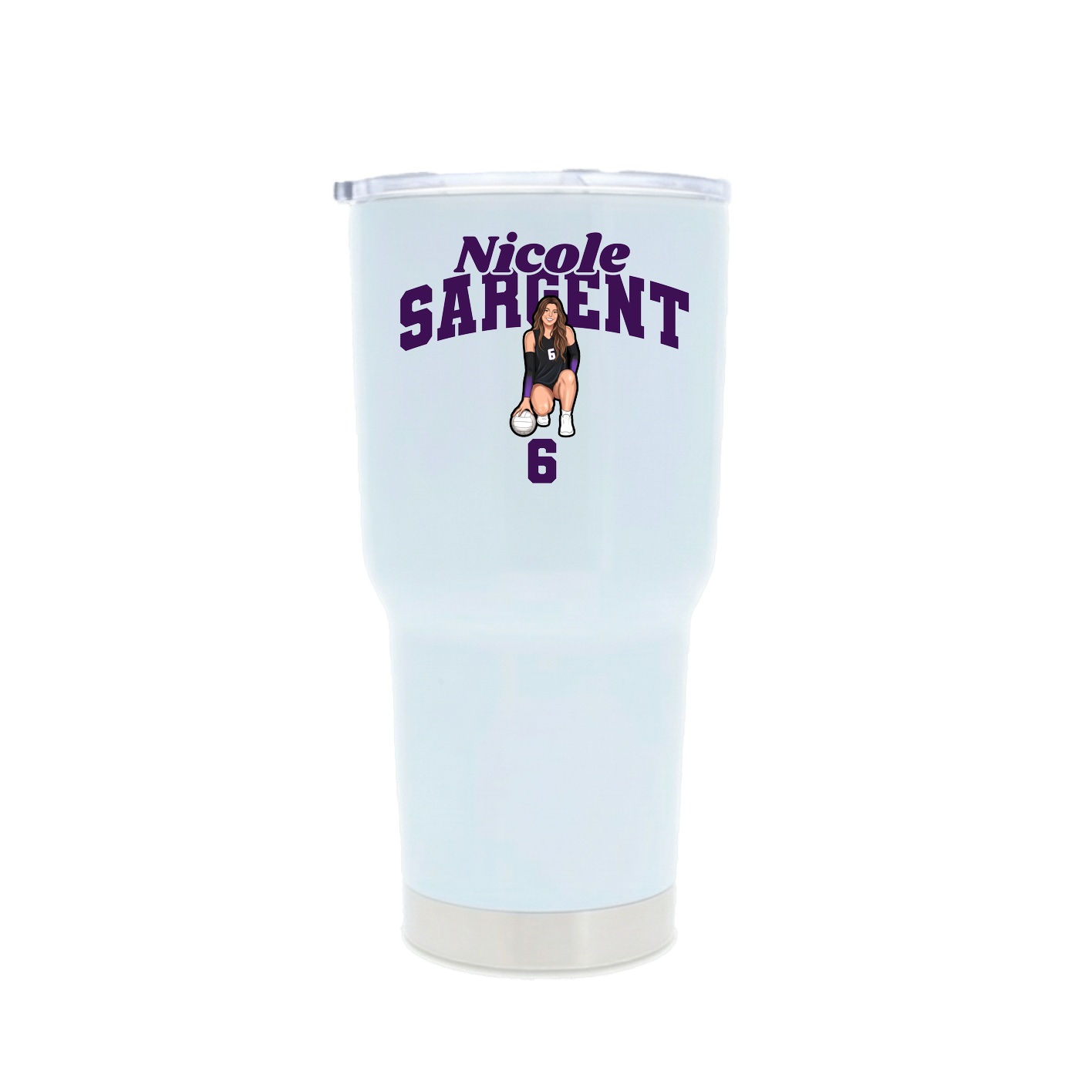 30oz Stainless Steel Tumbler — Signature Arch in White