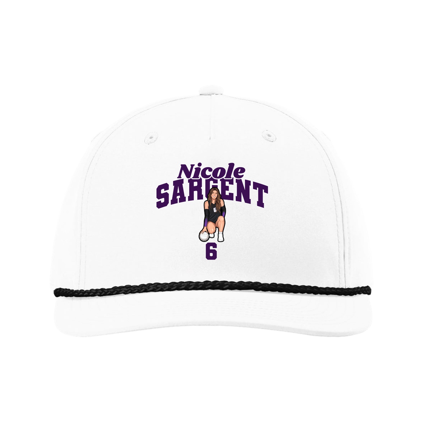 Five-Panel Classic Rope Cap — Signature Arch in White