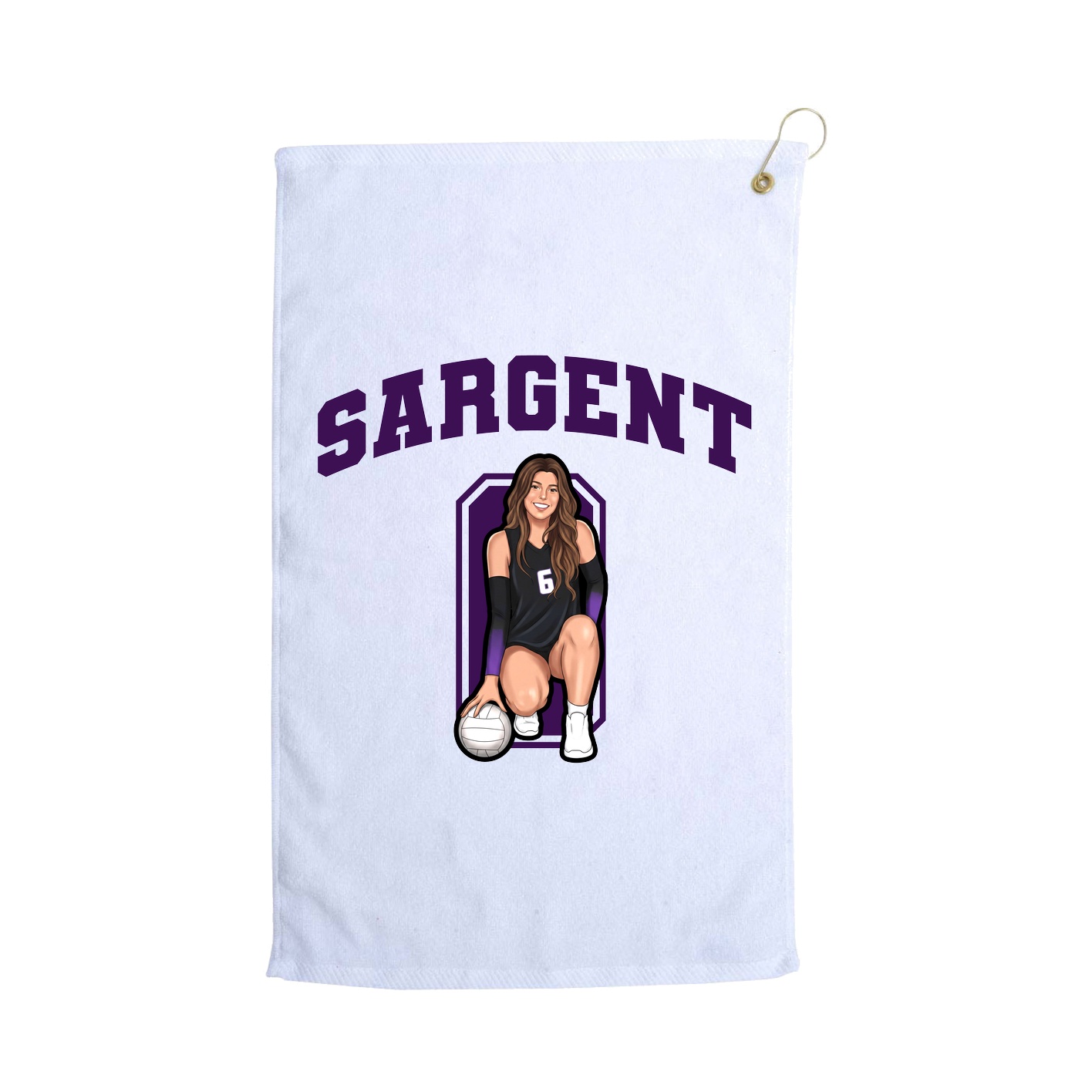 Golf Towel — Number in White