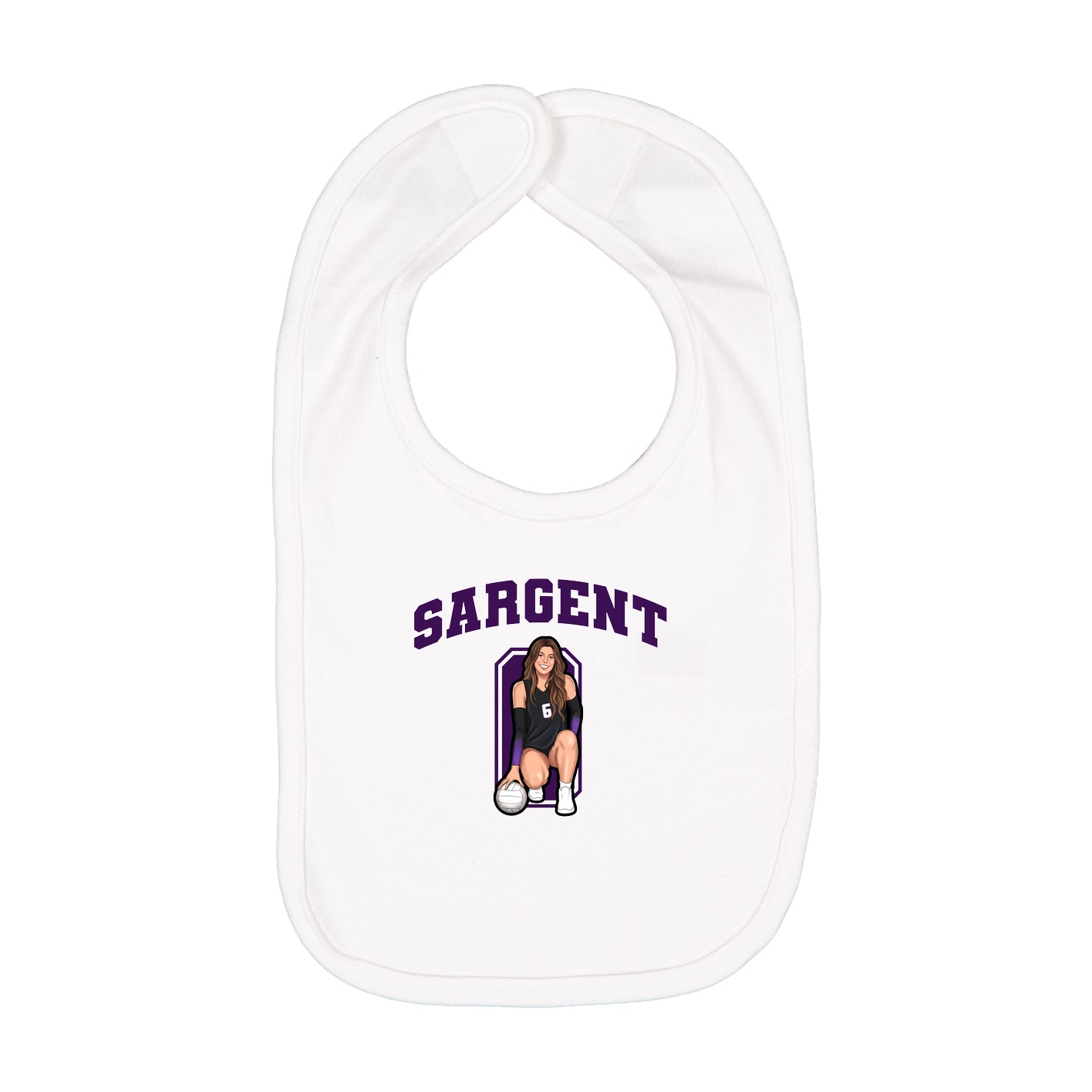 Infant Bib — Number in White