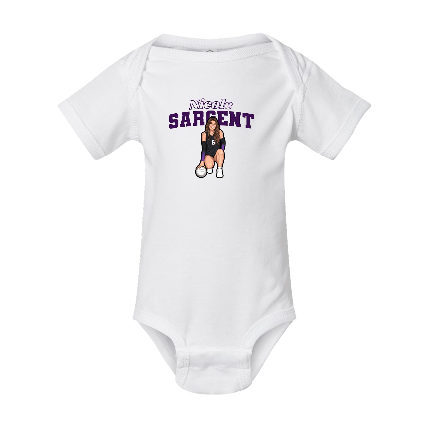 Baby Onesie — Name Arch in White