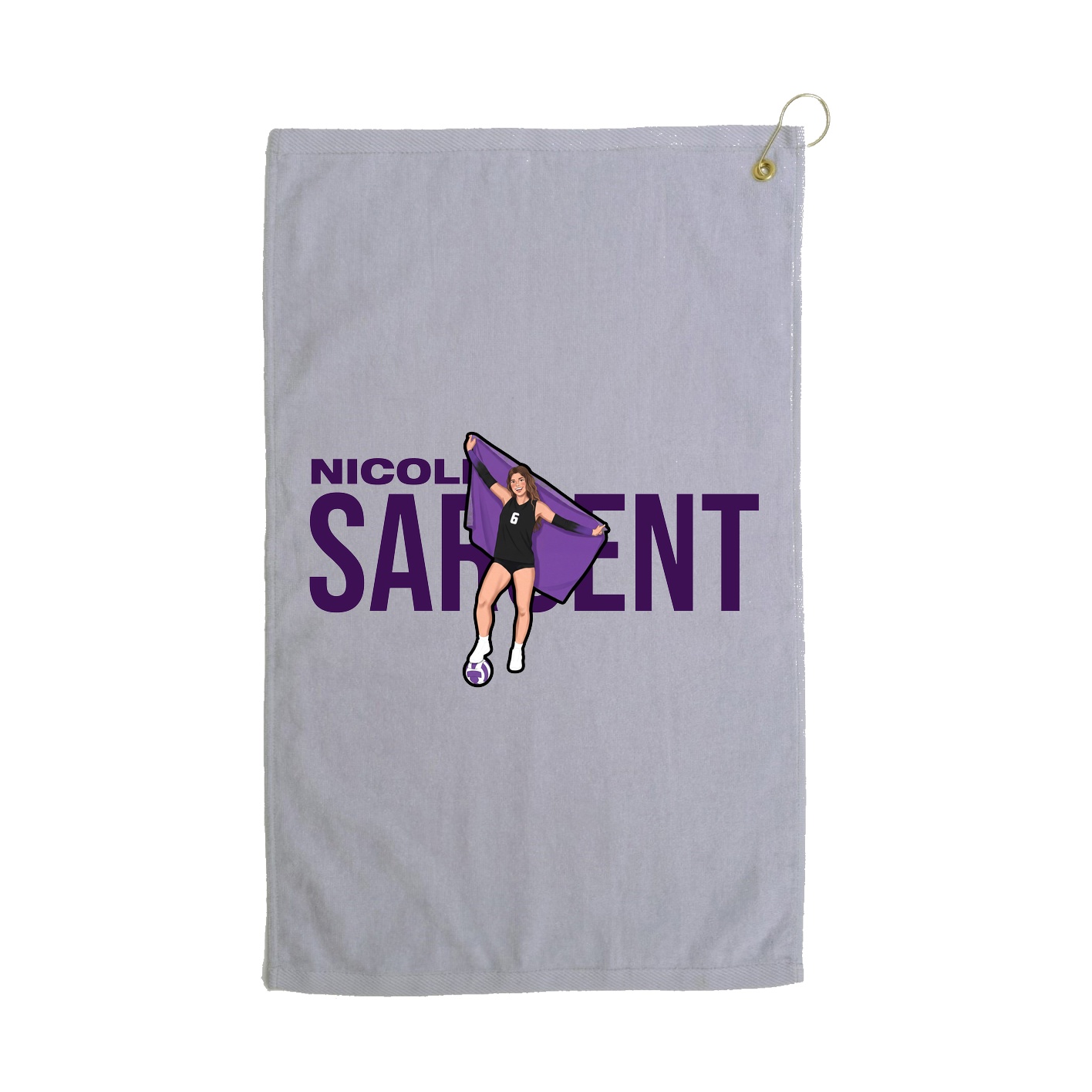 Golf Towel — Player Name in Grey