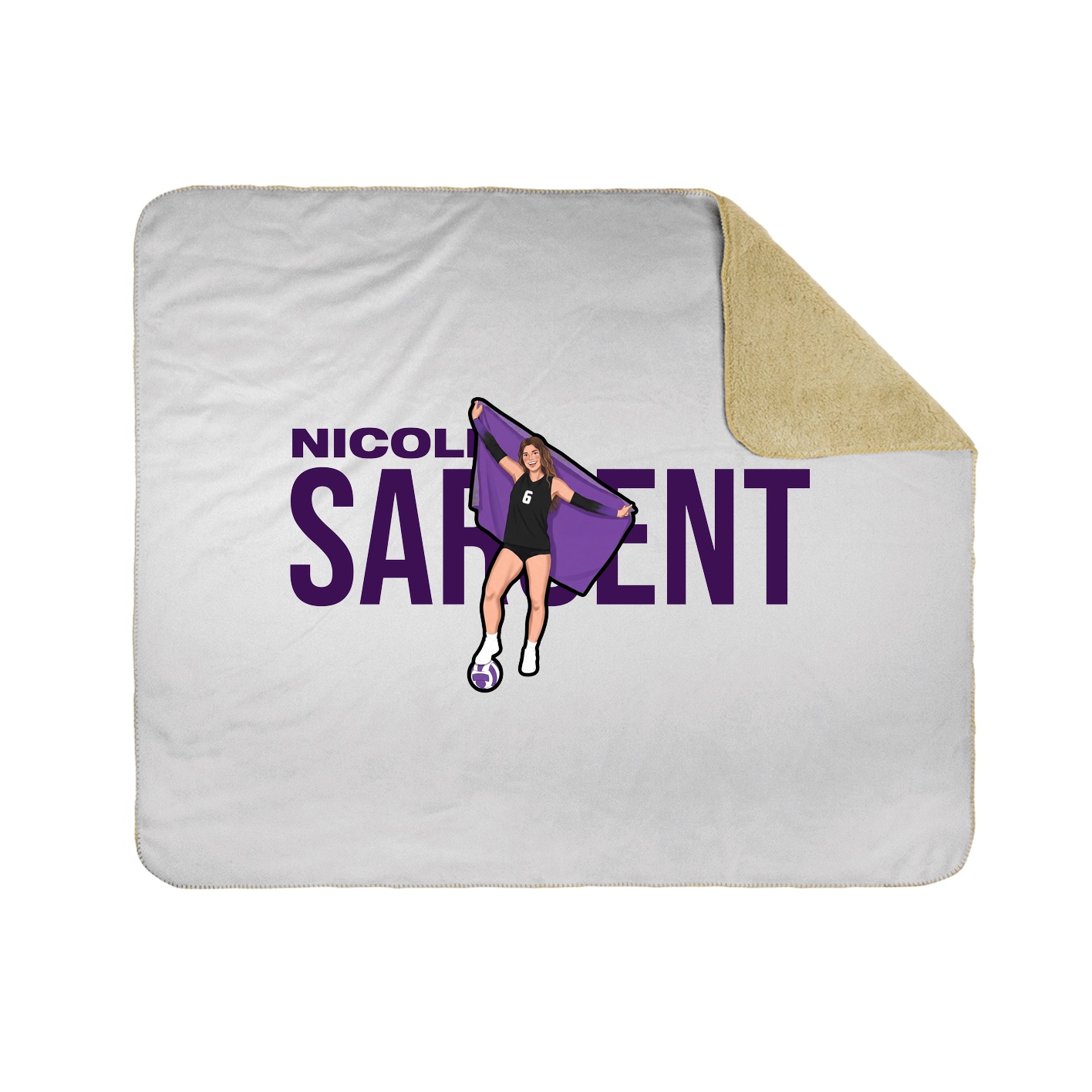 Throw Blanket — Player Name in White