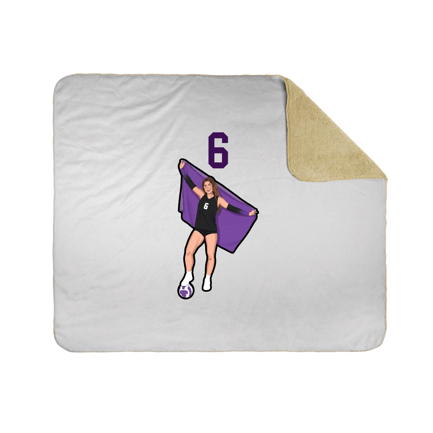 Throw Blanket — Number Top in White