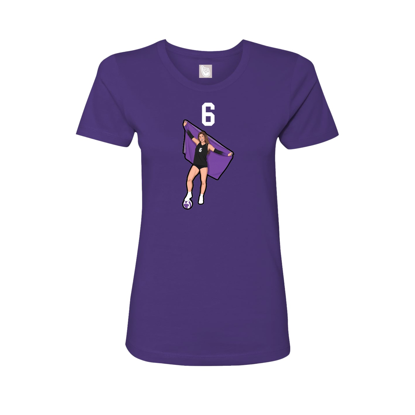 Fitted Women's Tee — Number Top in Purple