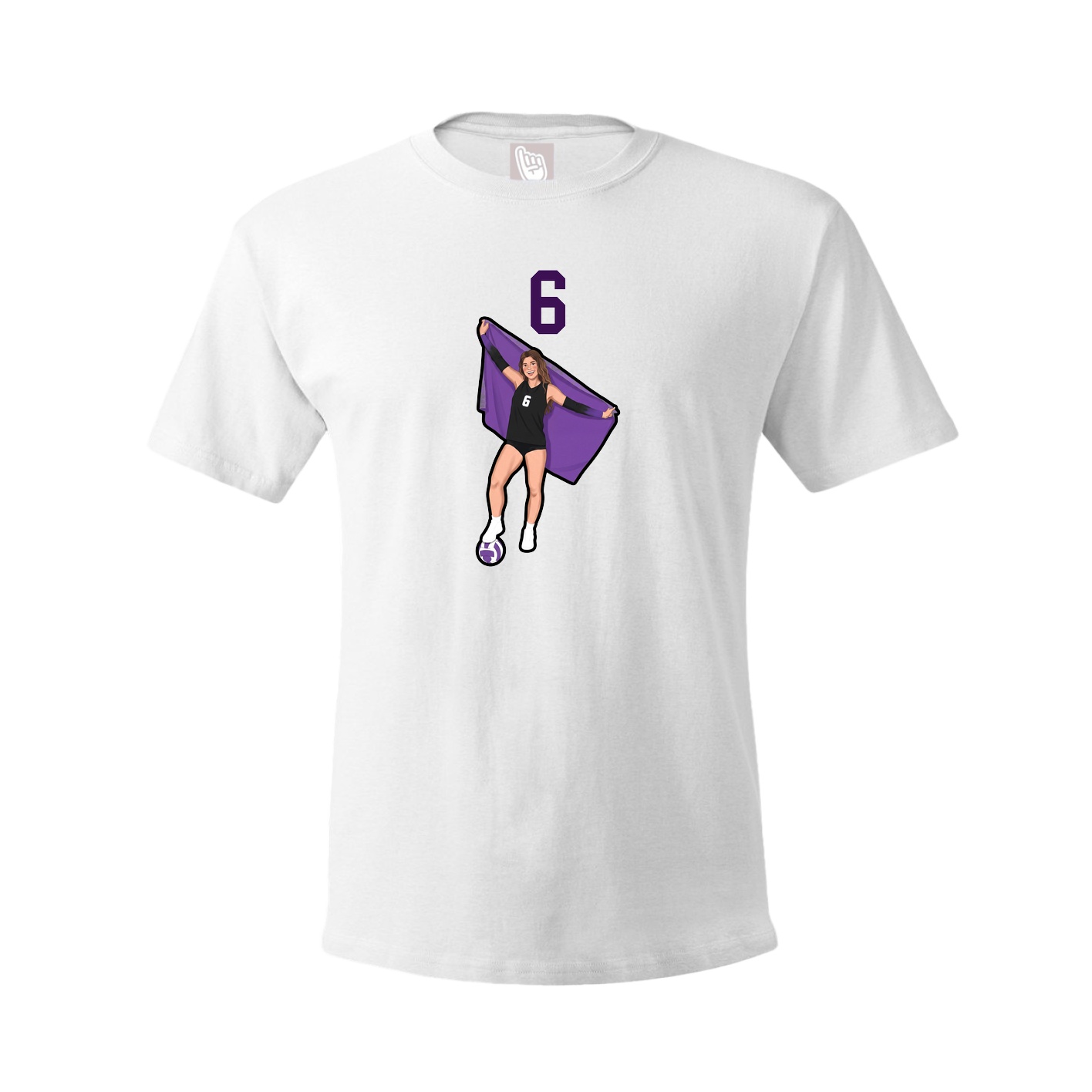 Youth Tee — Number Top in White