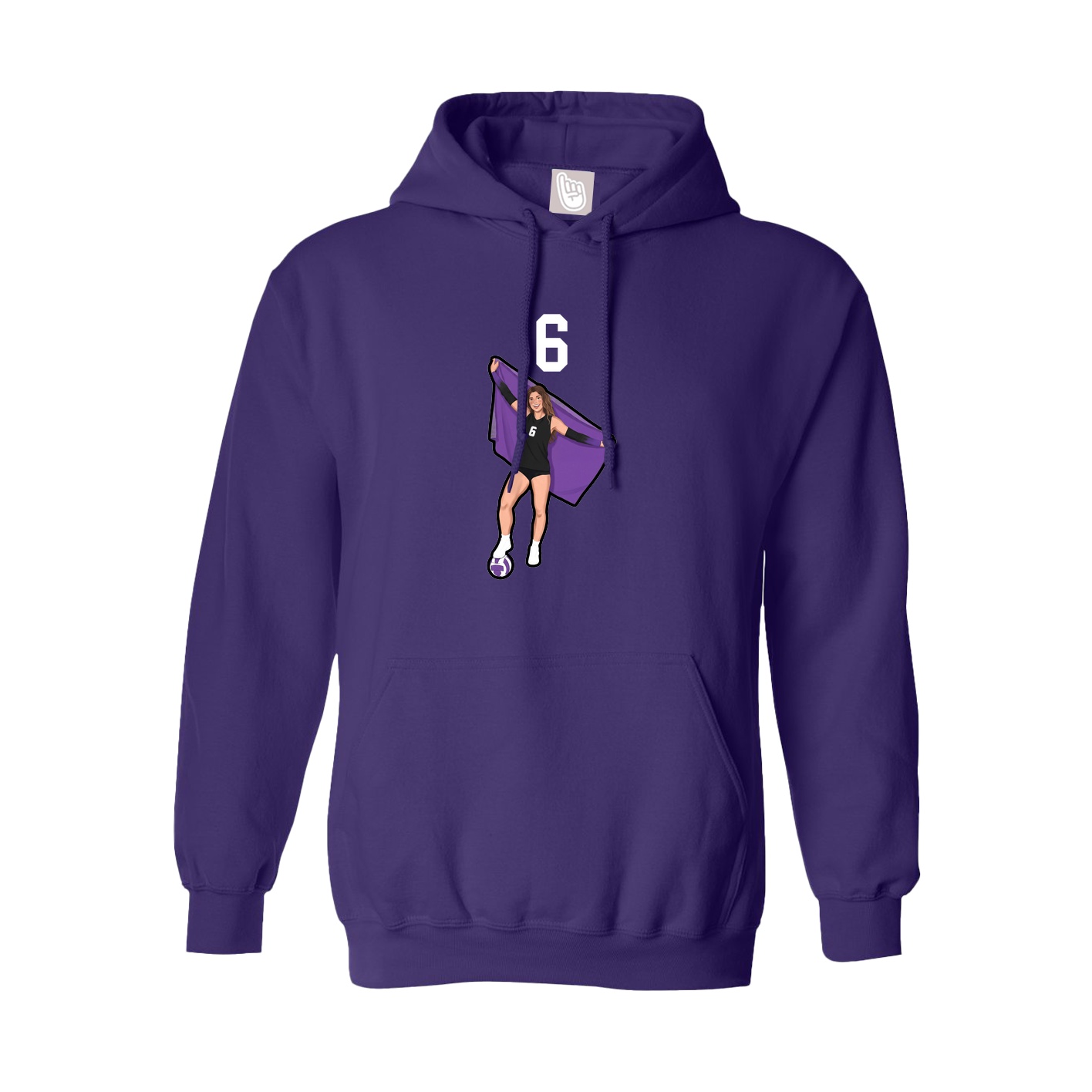 Hoodie — Number Top in Purple