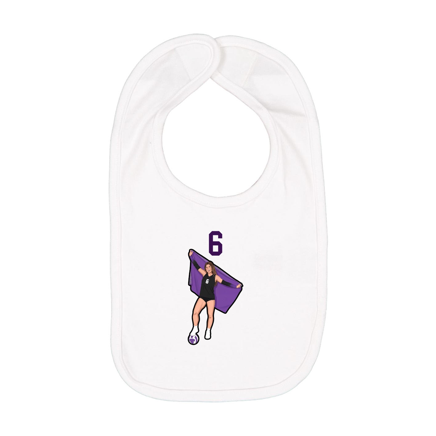Infant Bib — Number Top in White