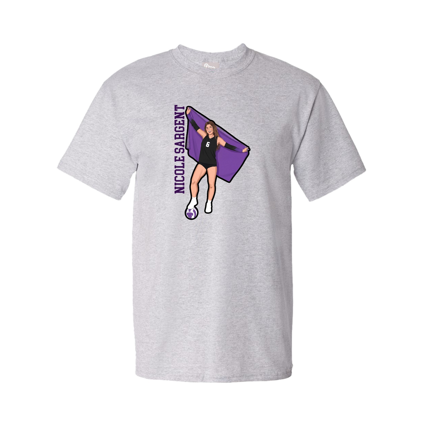 Tee — Name Vertical in Grey