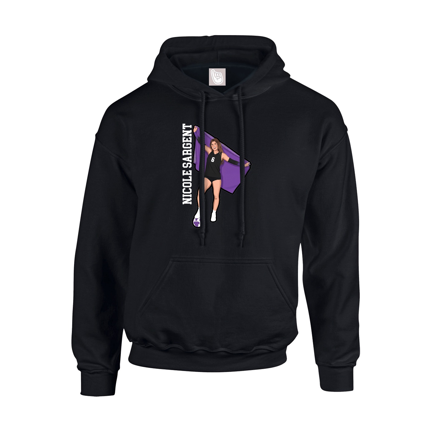 Youth Hoodie — Name Vertical in Black