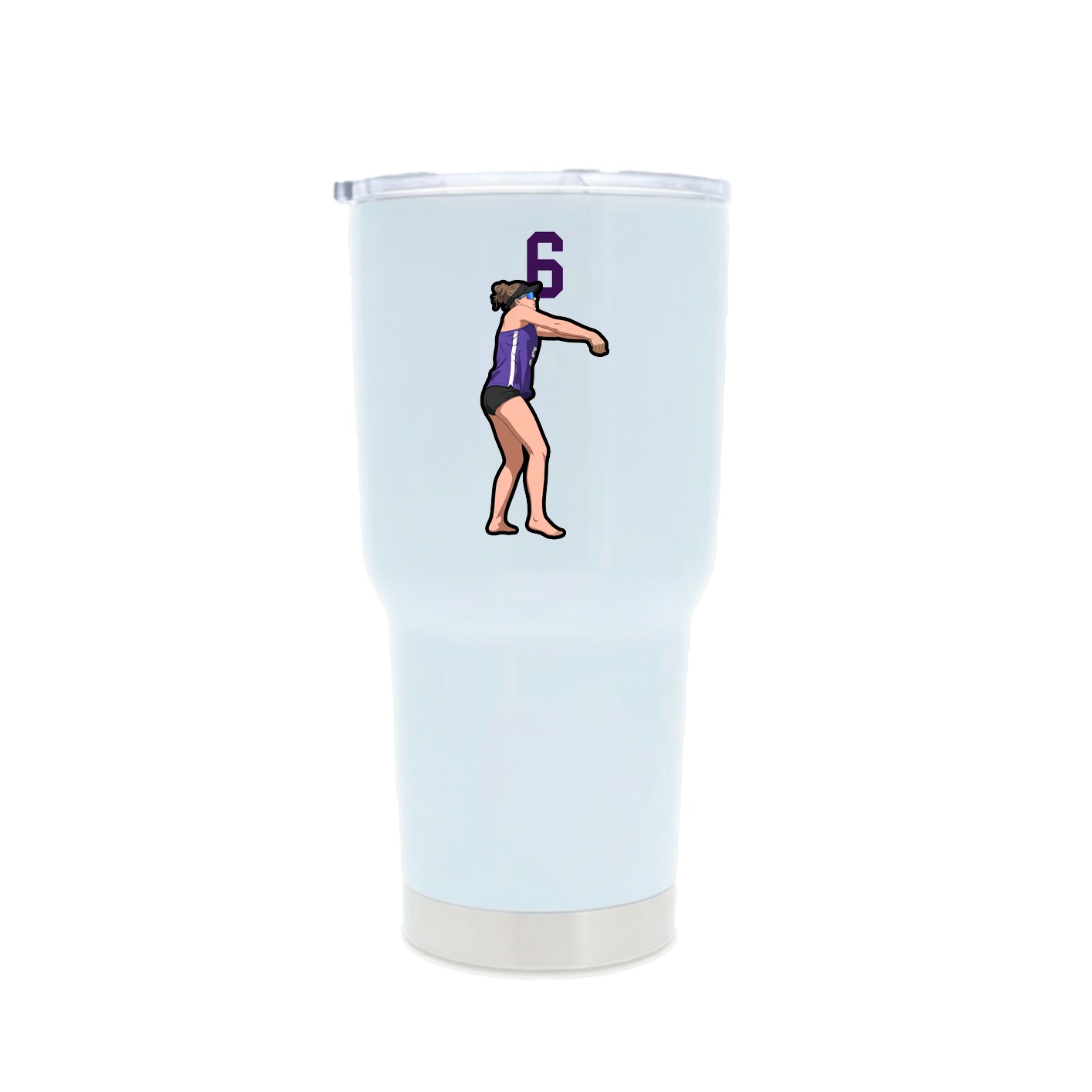 30oz Stainless Steel Tumbler — Number Top in White