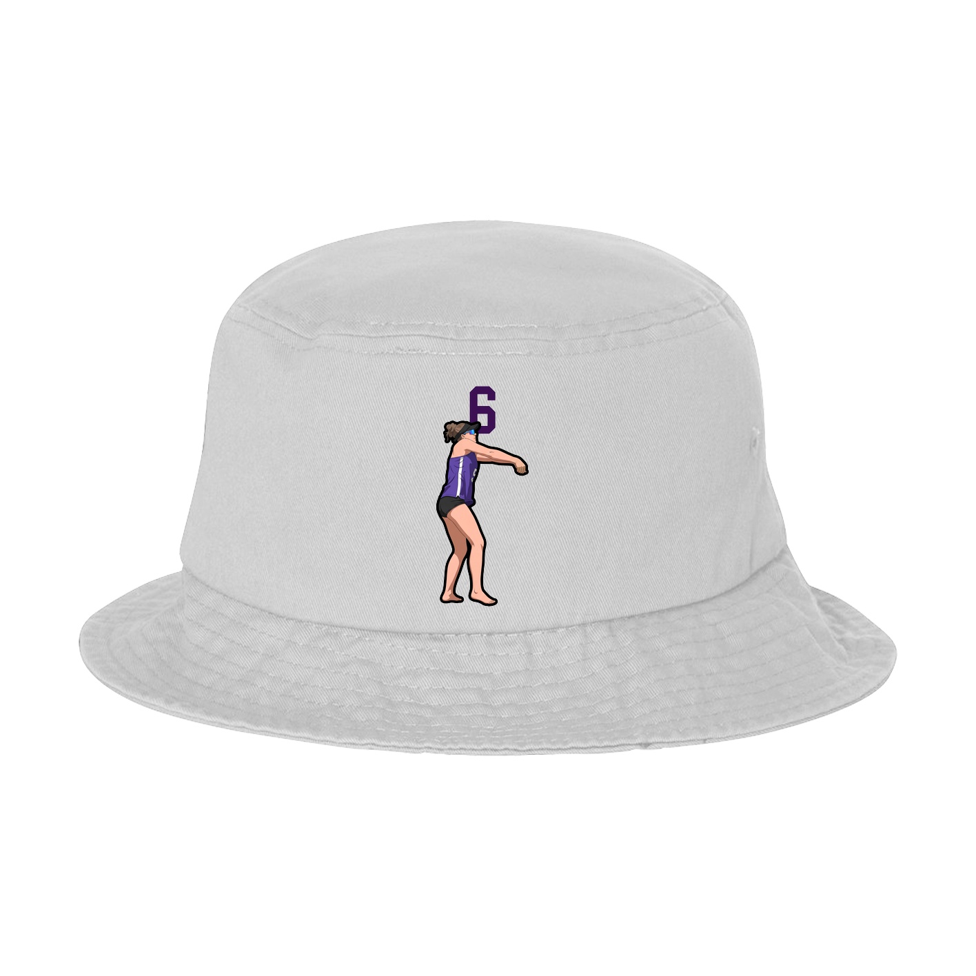 Bucket Cap — Number Top in White