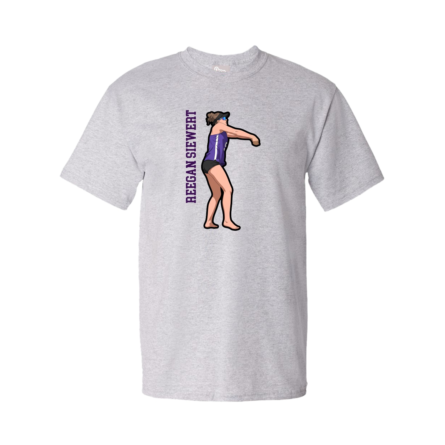 Youth Tee — Name Vertical in Grey
