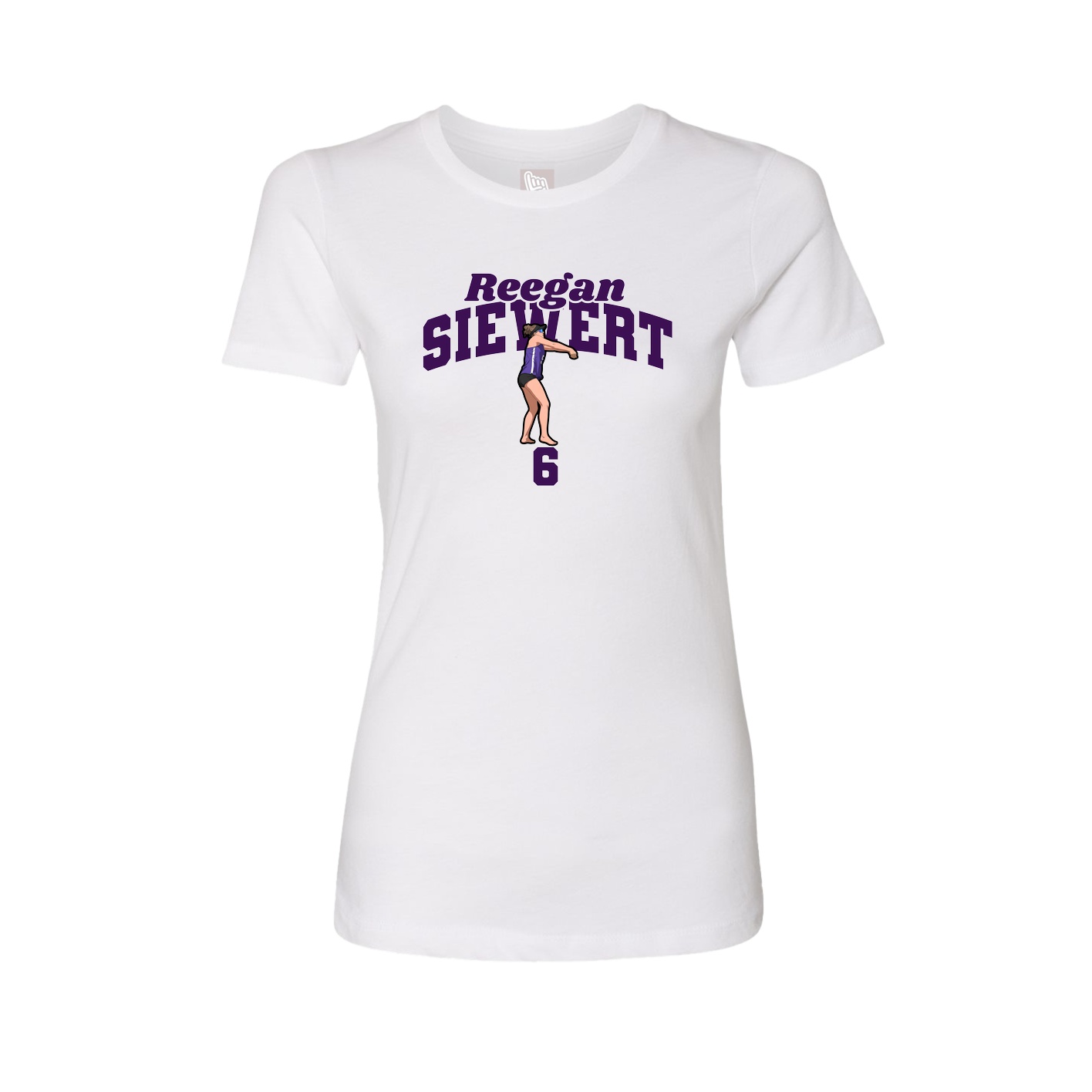 Fitted Women's Tee — Signature Arch in White